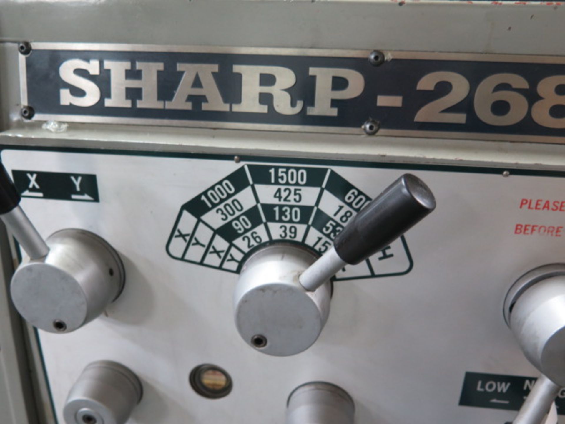 1996 Sharp 2680C 26” x 80” Geared Head – Gap Bed Lathe s/n 4812025 w/ 15-1500 RPM, SOLD AS IS - Image 5 of 17