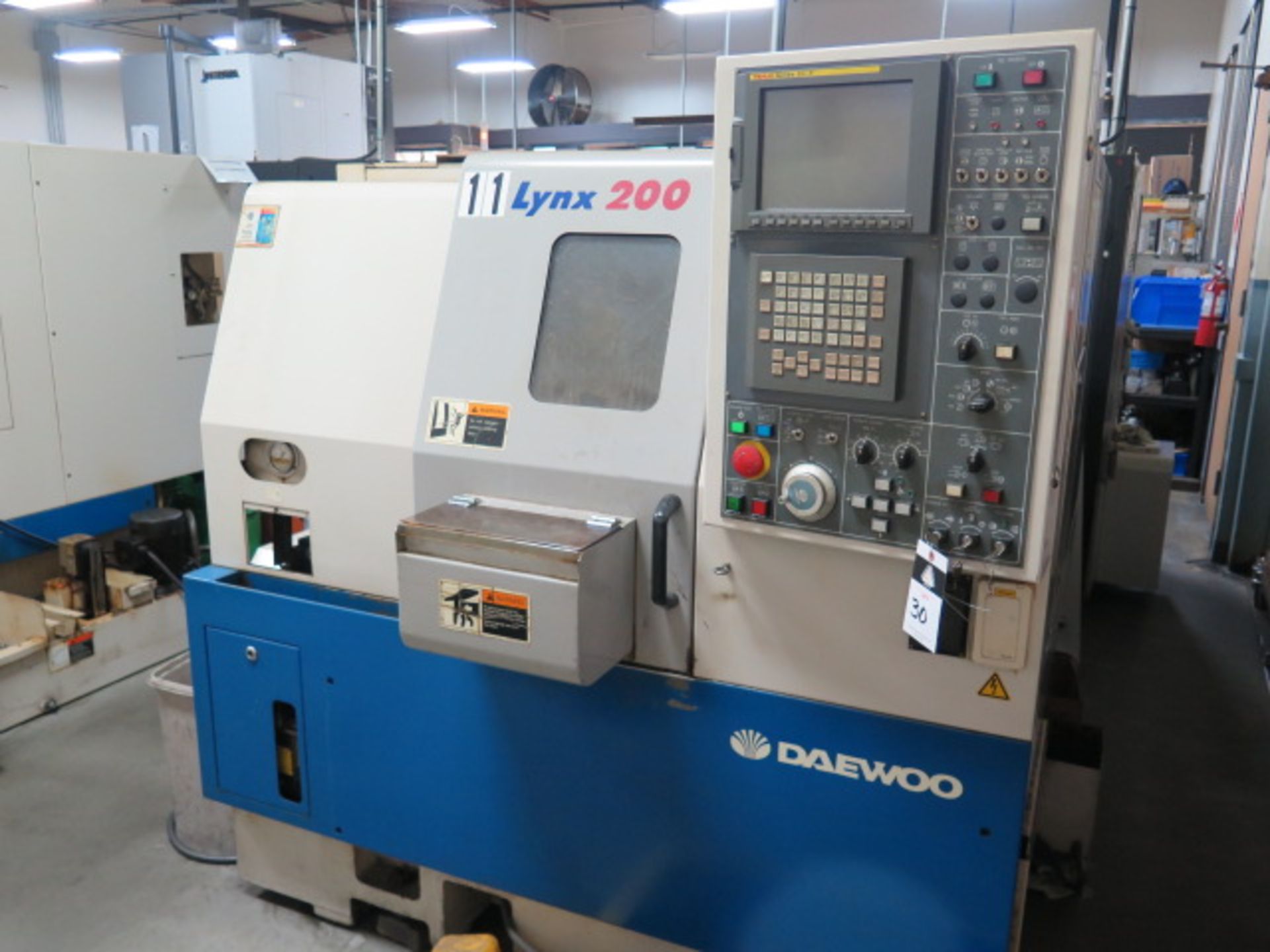 2000 Daewoo LYNX 200B CNC Turning Center s/n L2001751 w/ Fanuc Series 21i-T Controls, SOLD AS IS