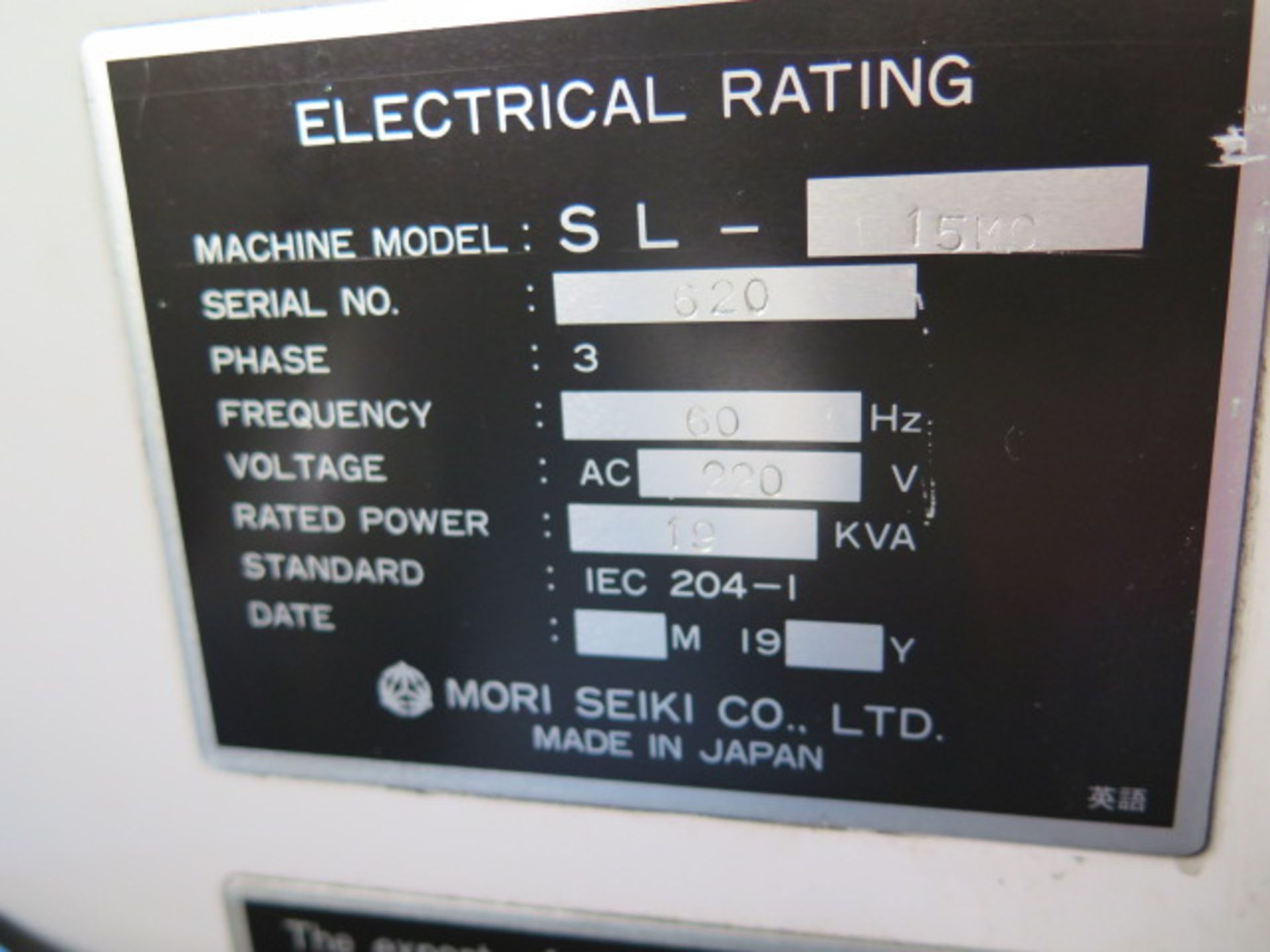 Mori Seiki SL-15 MC CNC Turning Center (MACHINE NEEDS PARAMETERS INSTALLED) s/n 250827 , SOLD AS IS - Image 15 of 15