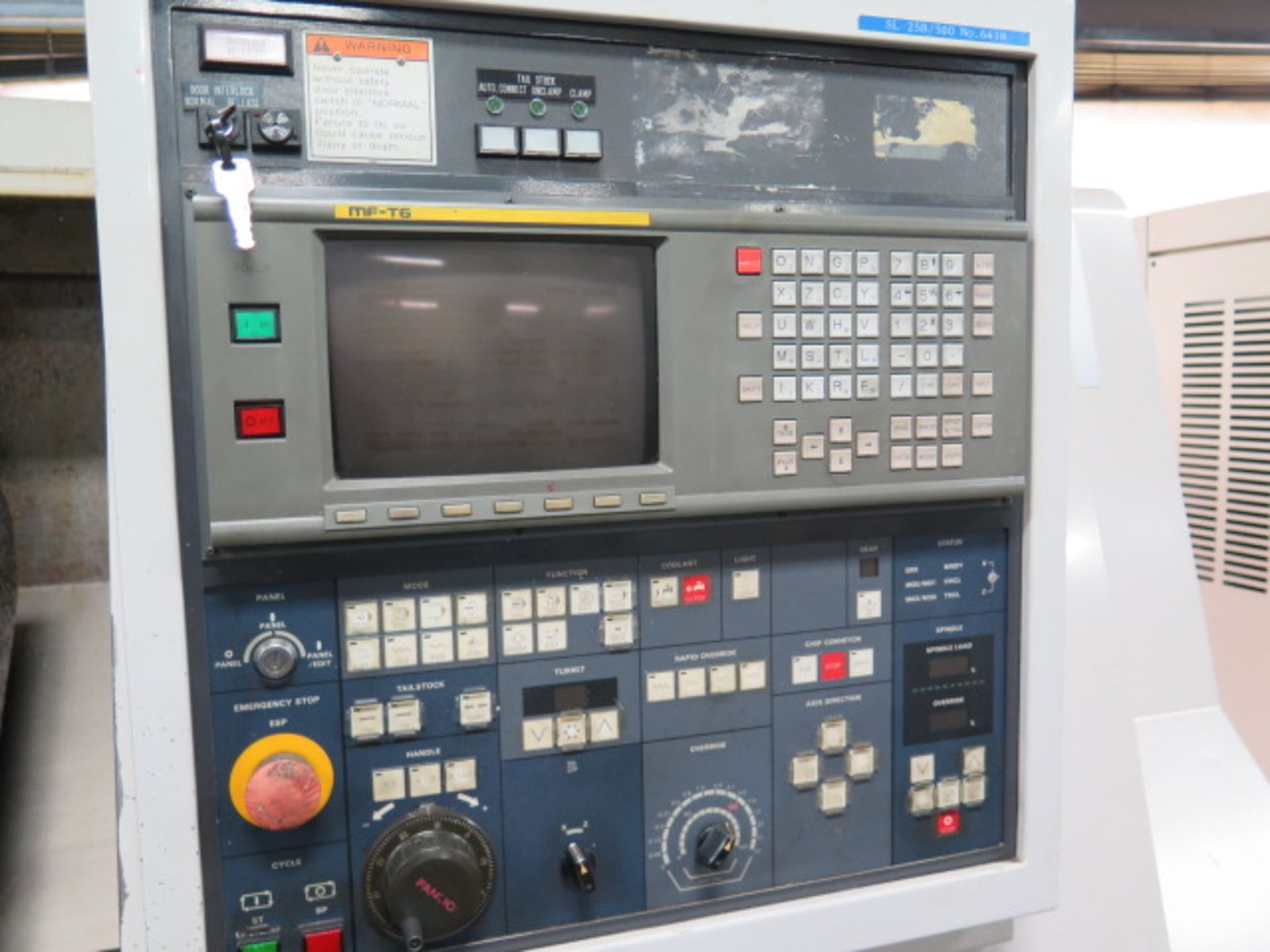 Mori Seiki SL-25B CNC Turning Center s/n 6418 (HAS ALARM) w/ Fanuc Series MF-T6 Controls, SOLD AS IS - Image 10 of 12