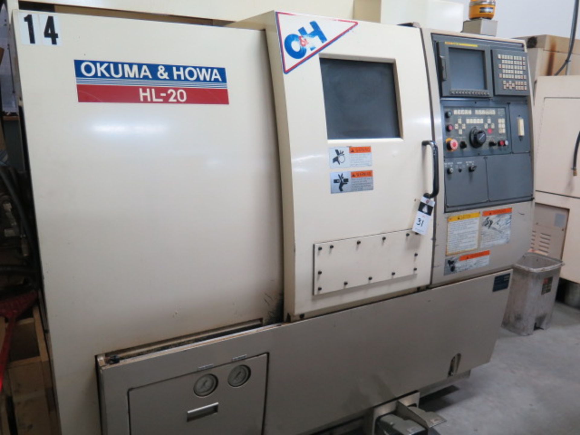 Okuma & Howa HL-20 CNC Turning Center s/n 00888 w/ Fanuc 18i-T Controls, 12-Station, SOLD AS IS - Bild 3 aus 12