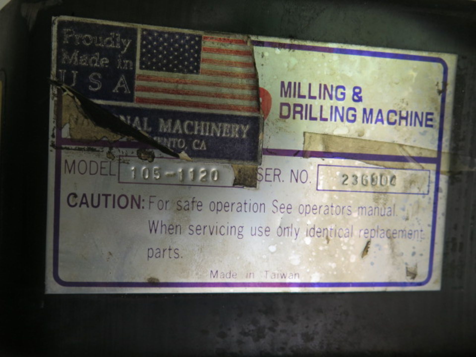 Enco 105-1120 Mill/Drill Machine s/n 236304 w/ R8 Spindle, Pneumatic 5C Collet Closer, SOLD AS IS - Image 8 of 8