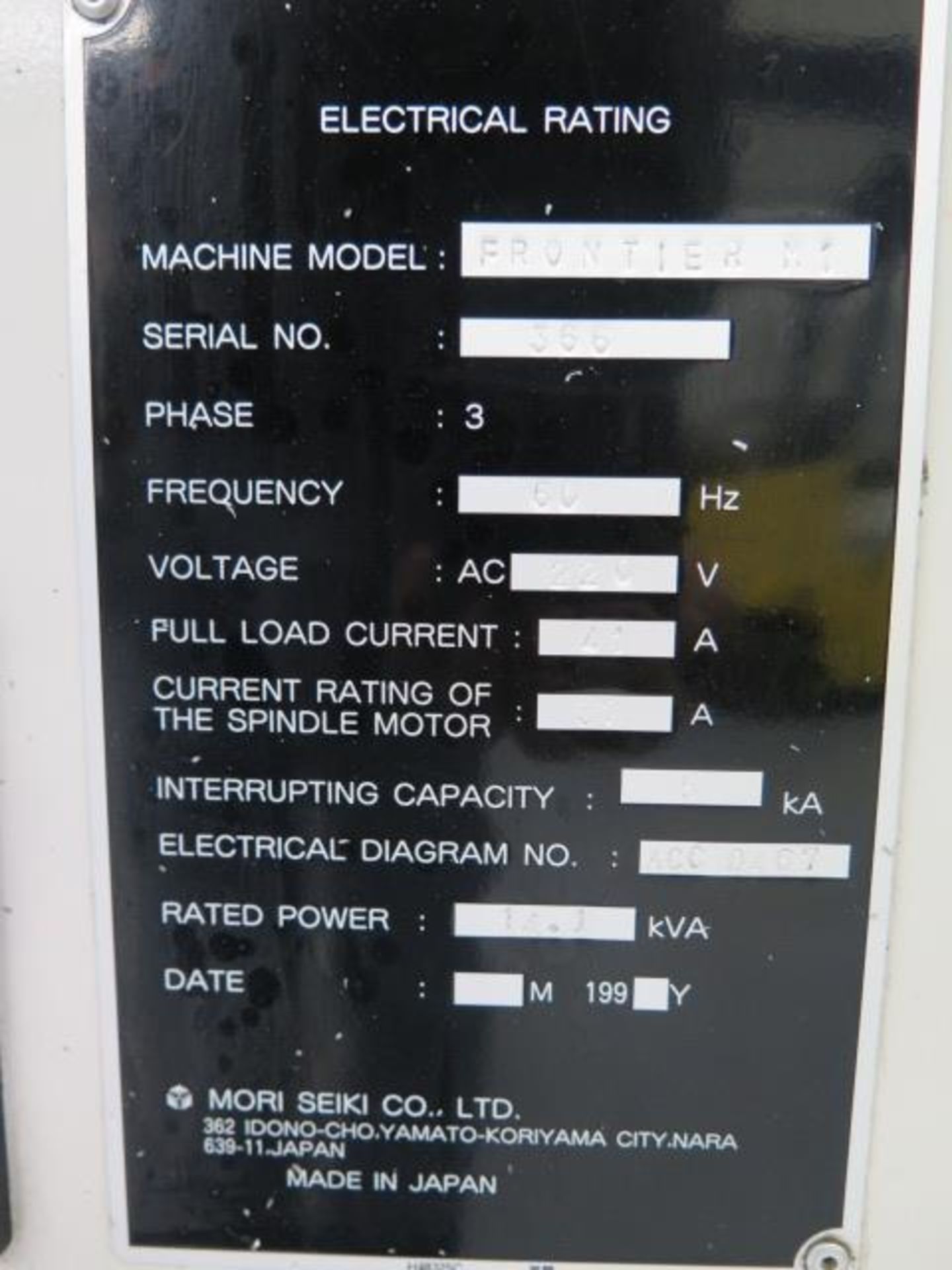 Mori Seiki Frontier-M1 CVNC VMC s/n 366 w/ Miri Seiki MSC-521 Controls, SOLD AS IS - Image 15 of 15