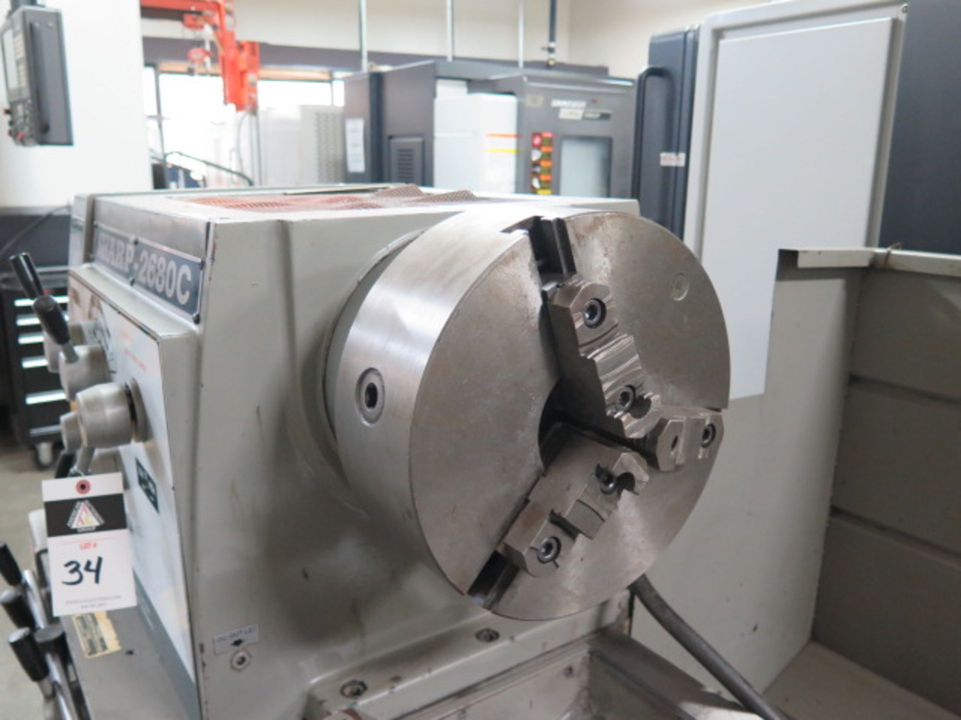 1996 Sharp 2680C 26” x 80” Geared Head – Gap Bed Lathe s/n 4812025 w/ 15-1500 RPM, SOLD AS IS - Image 8 of 17