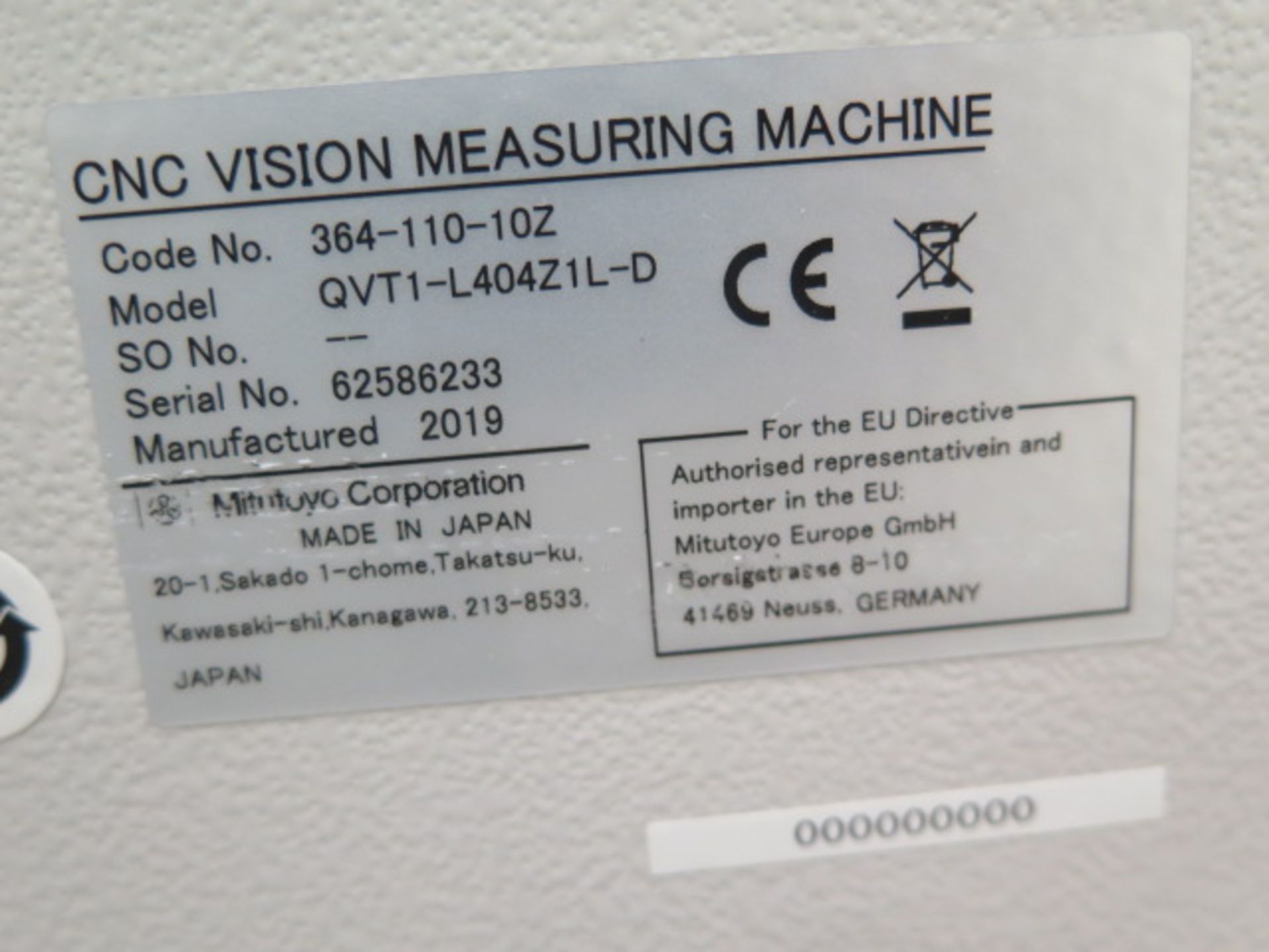2019 Mitutoyo “Quick Vision Active” QVT1-L404ZiL-D Video CMM s/n 62586233 w/ Renishaw, SOLD AS IS - Image 26 of 26