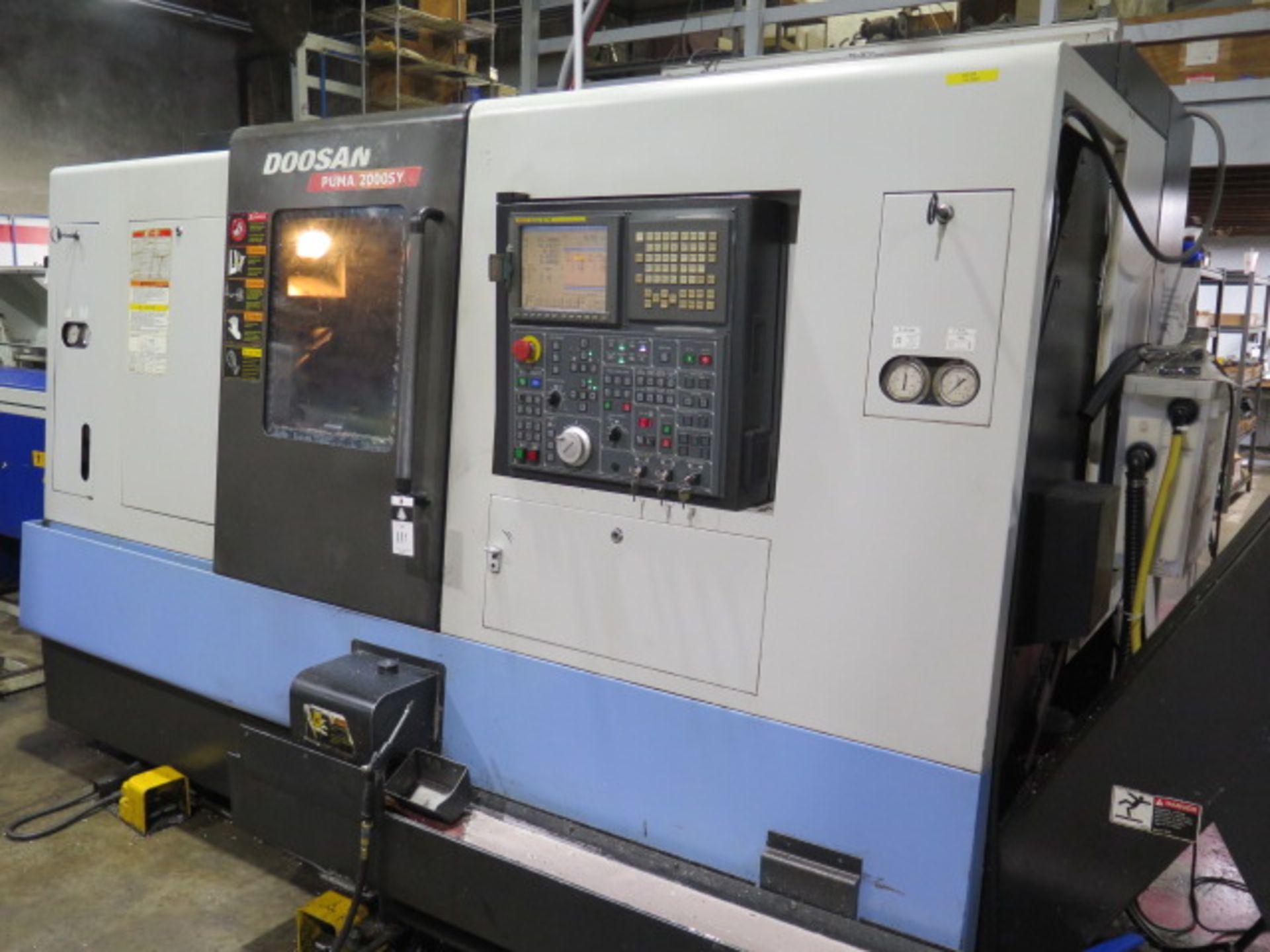 2007 Doosan PUMA 2000SY Twin Spindle CNC Turning Center s/n P200SY0835 w/ Fanuc 18i-TB, SOLD AS IS - Image 3 of 21