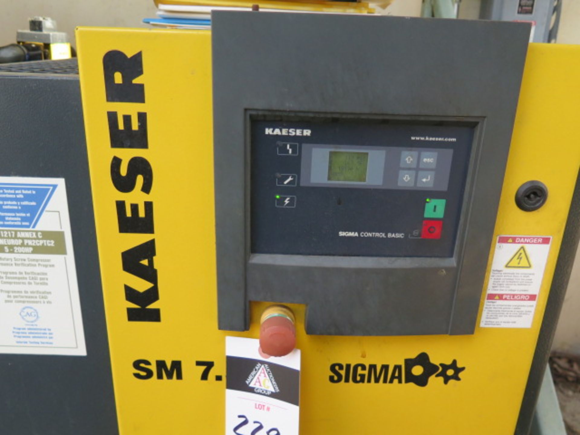 2015 Kaeser SM7.5 7.5Hp Rotary Air Compressor s/n 1243 w/Sigma Controls, 2018 Kaeser TA11,SOLD AS IS - Image 4 of 7