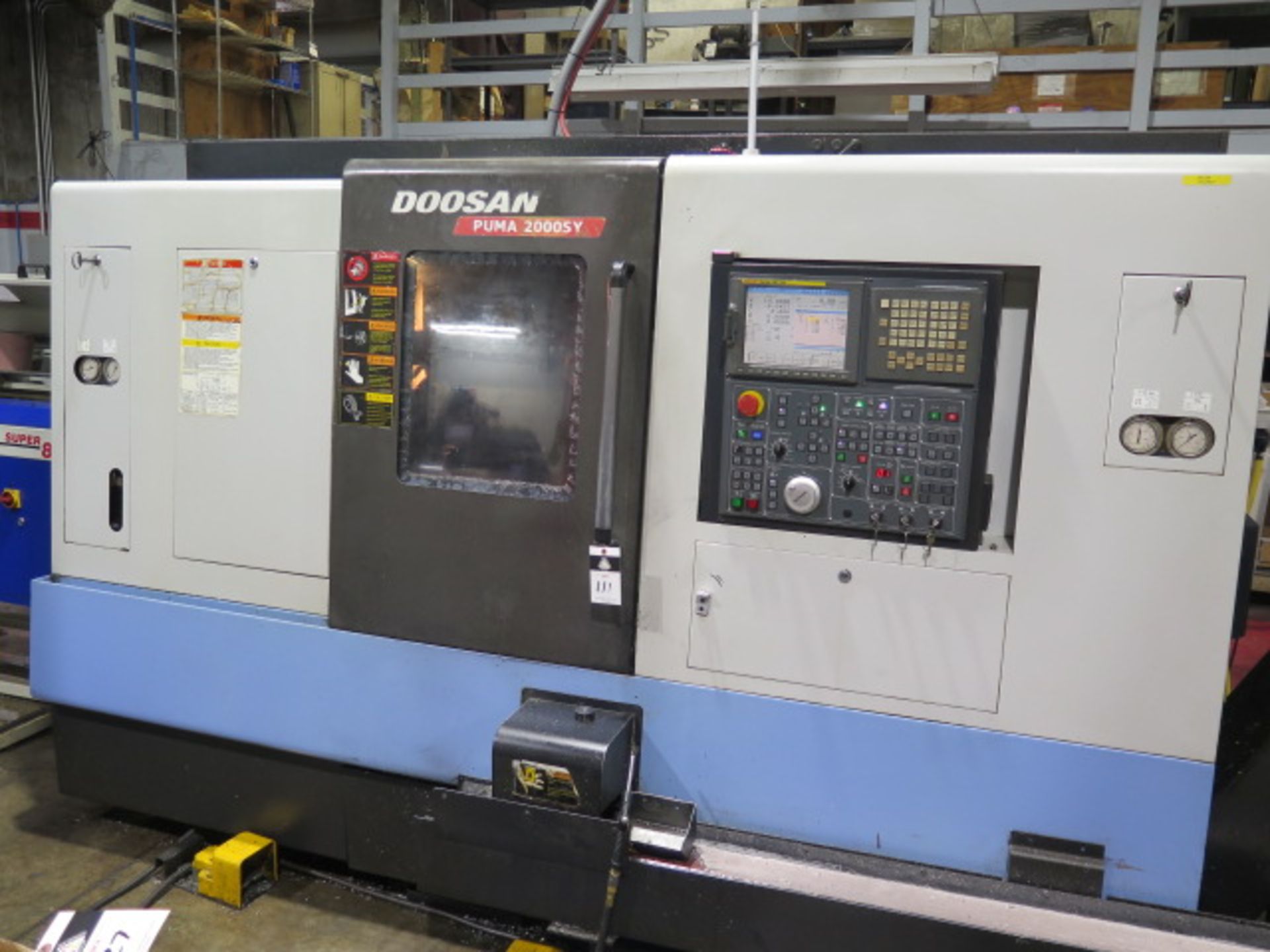 2007 Doosan PUMA 2000SY Twin Spindle CNC Turning Center s/n P200SY0835 w/ Fanuc 18i-TB, SOLD AS IS