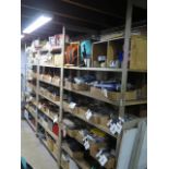Shelves (3) w/ Electrical, Plumbing, Hardware and Shop Supplies (SOLD AS-IS - NO WARRANTY)