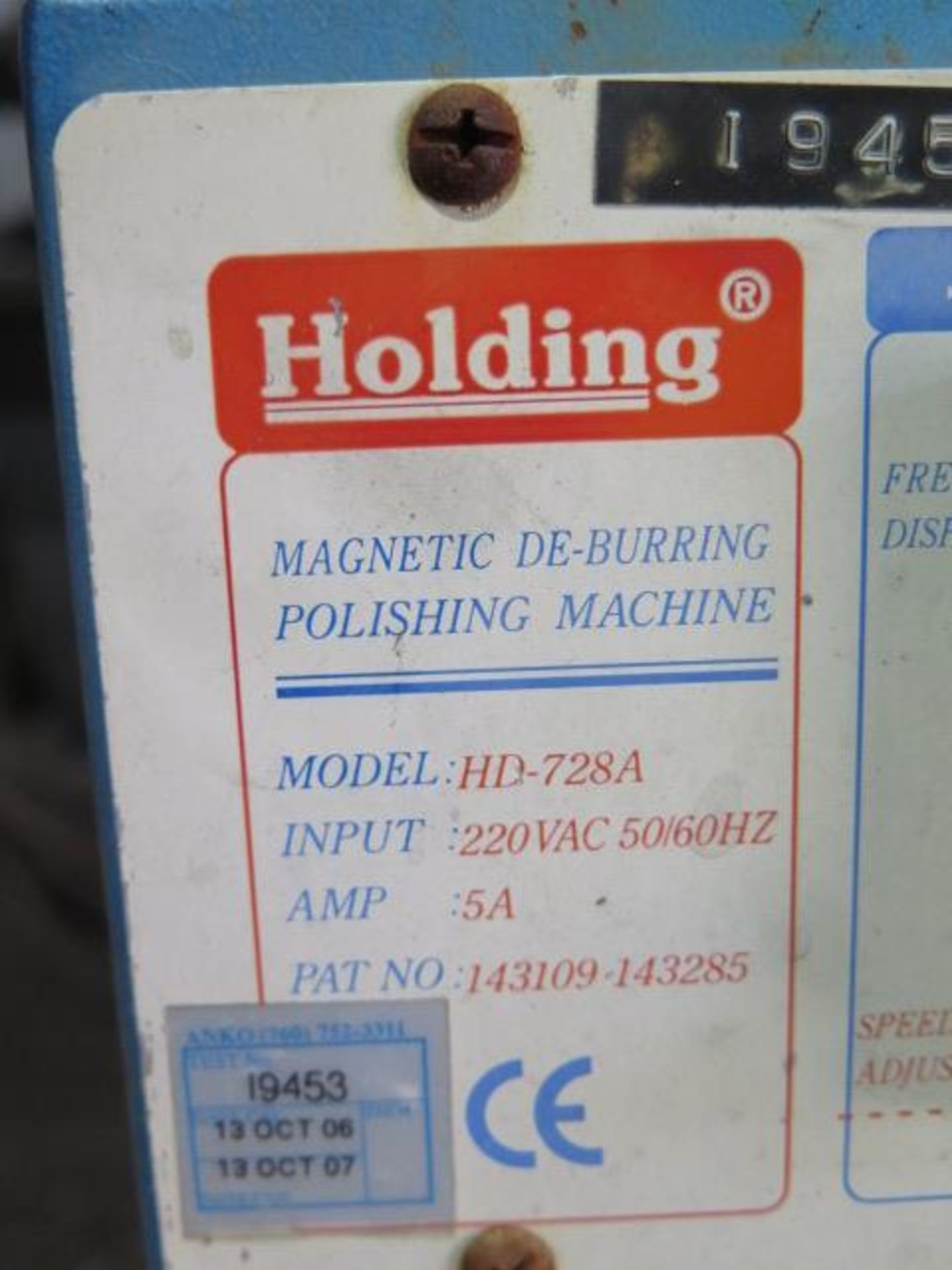 Earh-Chain “sPINner i9453” mdl. HD-728A Holding Magnetic Deburring and Polishing Machine (SOLD AS-IS - Image 8 of 8