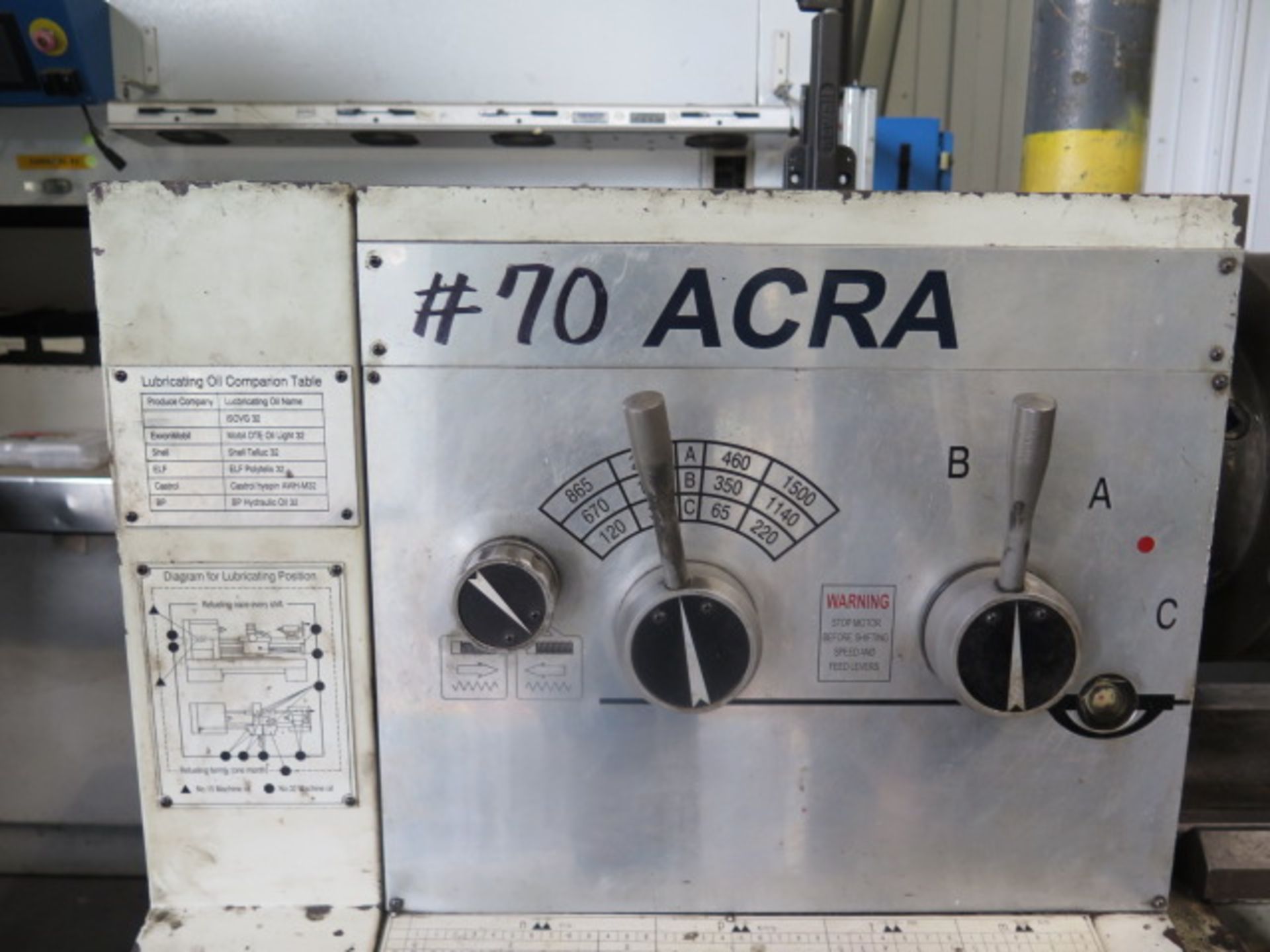 Acra FEL-2060GNX 20” x 60” Geared Head Gap Lathe w/ 32-1500 RPM, 3 1/8” Thru Spindle Bore,SOLD AS IS - Image 5 of 16