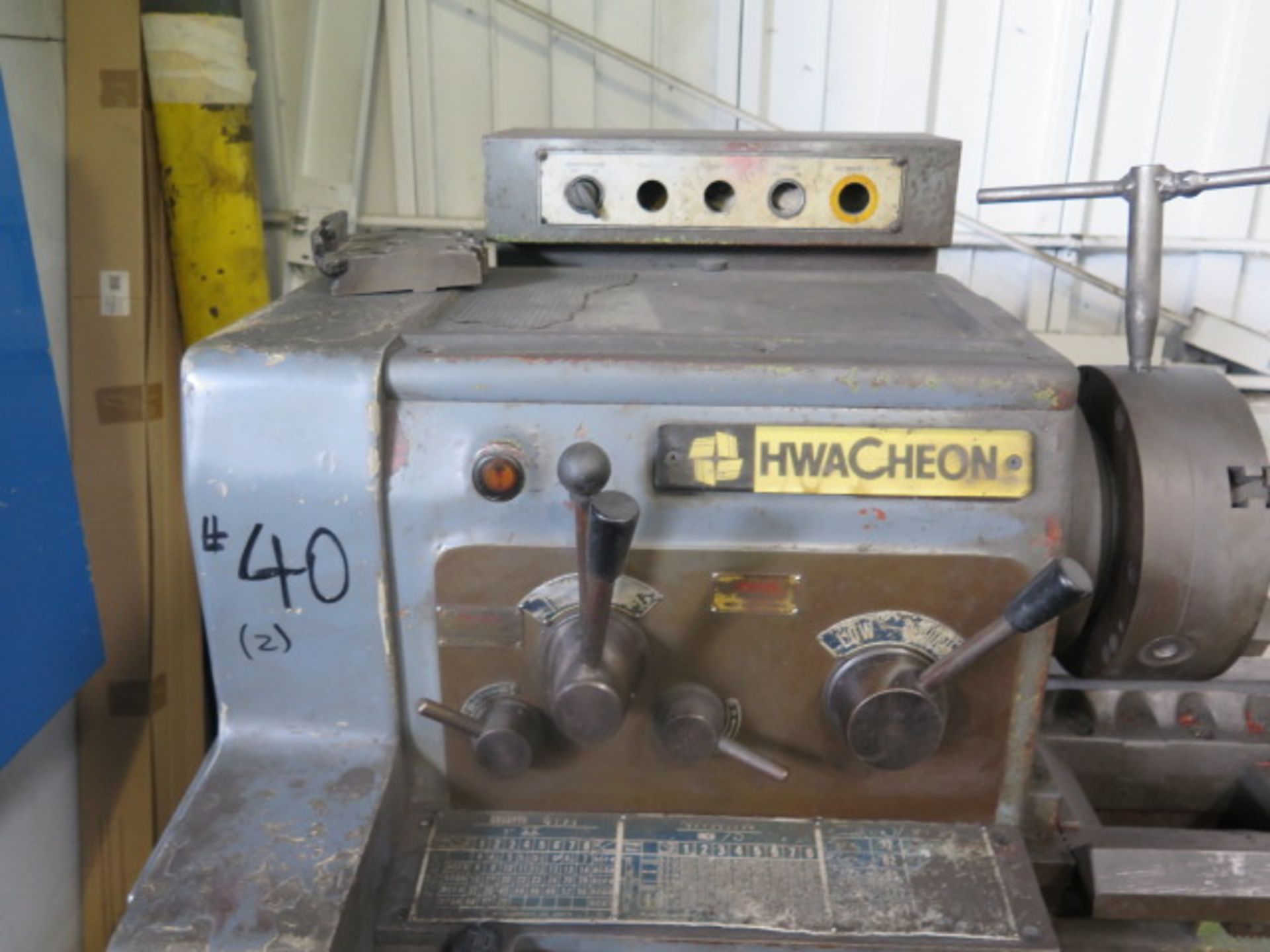 Hwa Cheon 17”GX40 17” x 40” Geared Head Gap Bed Lathe w/ 32-1800 RPM, Inch Threading, SOLD AS IS - Image 5 of 16