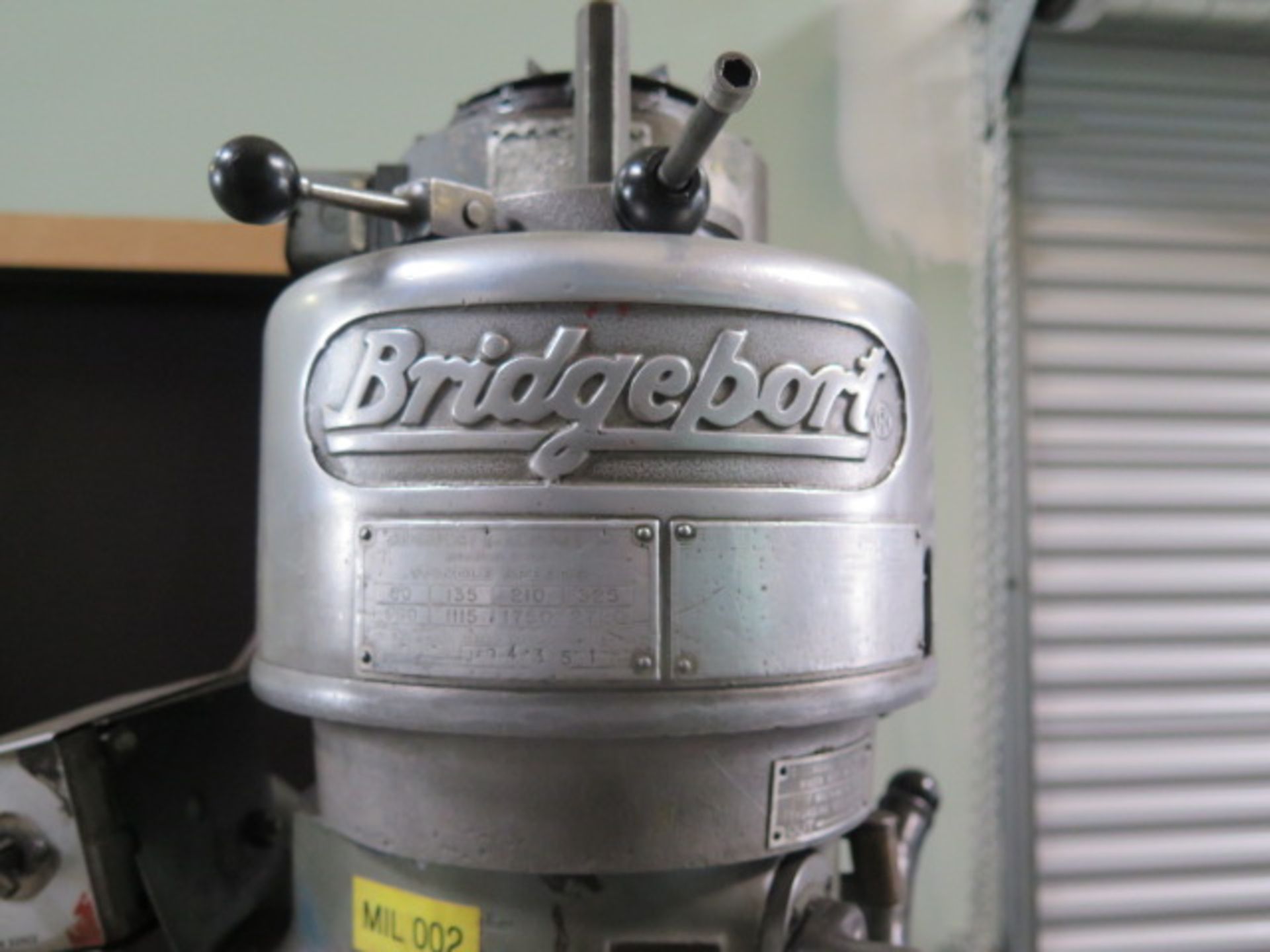 Bridgeport Vertical Mill w/ 1Hp Motor, 80-2720 RPM, 8-Speeds, 11” Riser, 9” x 42” Table SOLD AS IS - Image 11 of 11