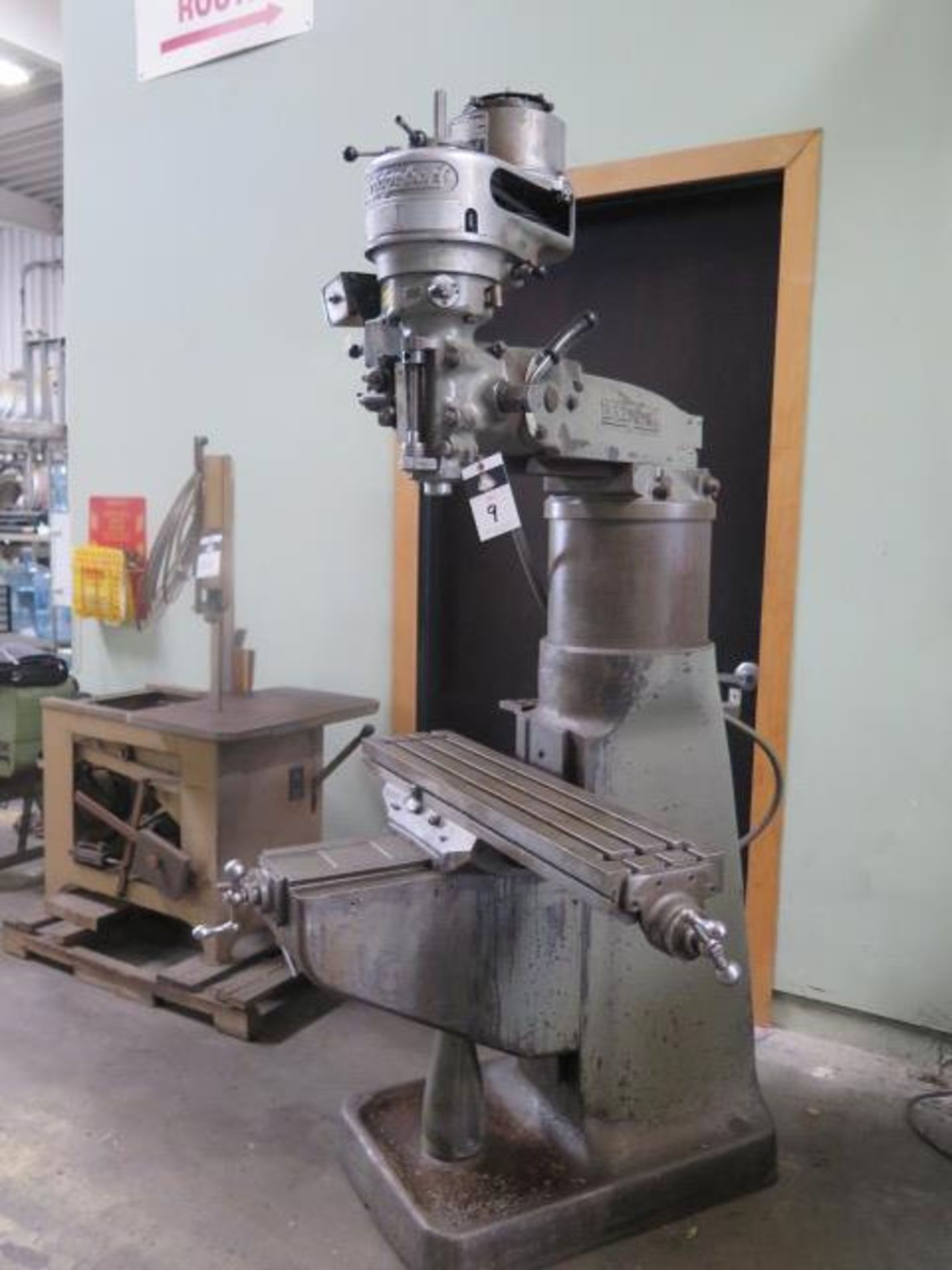 Bridgeport Vertical Mill w/ 1Hp Motor, 80-2720 RPM, 8-Speeds, 11” Riser, 9” x 42” Table SOLD AS IS - Image 2 of 11