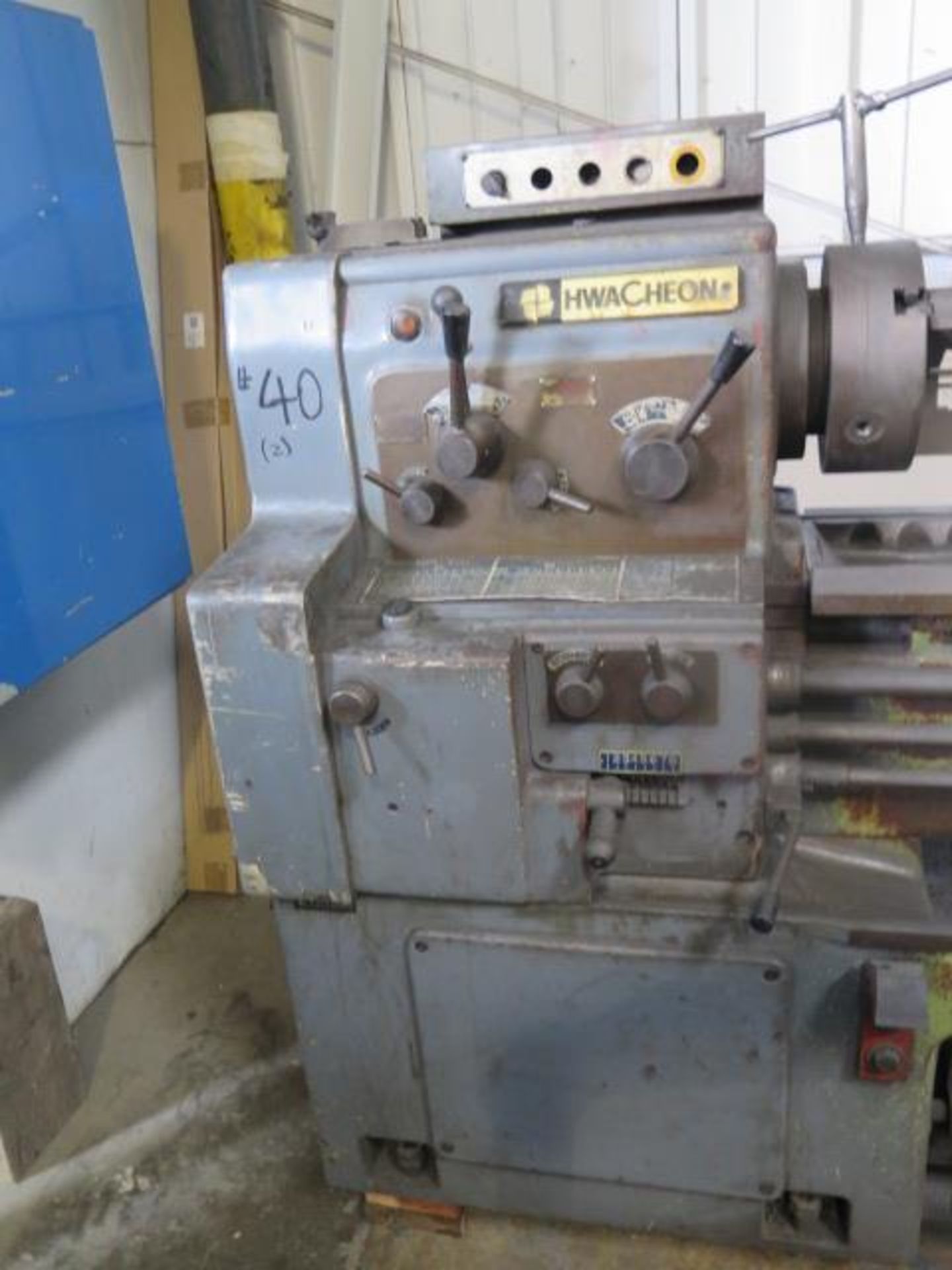 Hwa Cheon 17”GX40 17” x 40” Geared Head Gap Bed Lathe w/ 32-1800 RPM, Inch Threading, SOLD AS IS - Image 4 of 16
