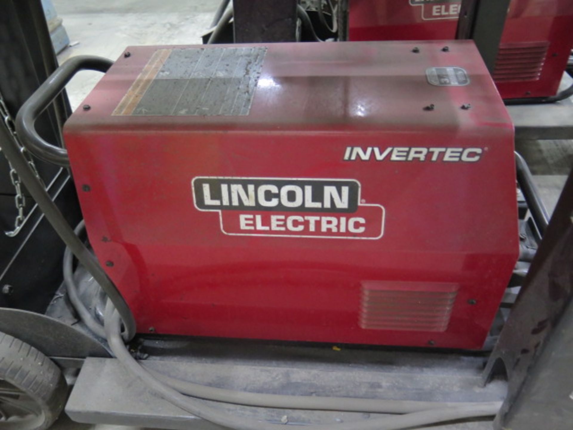 Lincoln Inertec V350 PRO Arc Welding Power Source w/ Lincoln LF-72 Wire Feeder, Cart (SOLD AS-IS - - Image 4 of 12