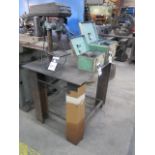 30 1/2" x 39 1/2" Steel Table w/ Delta 8" Drill Press (SOLD AS-IS - NO WARRANTY)