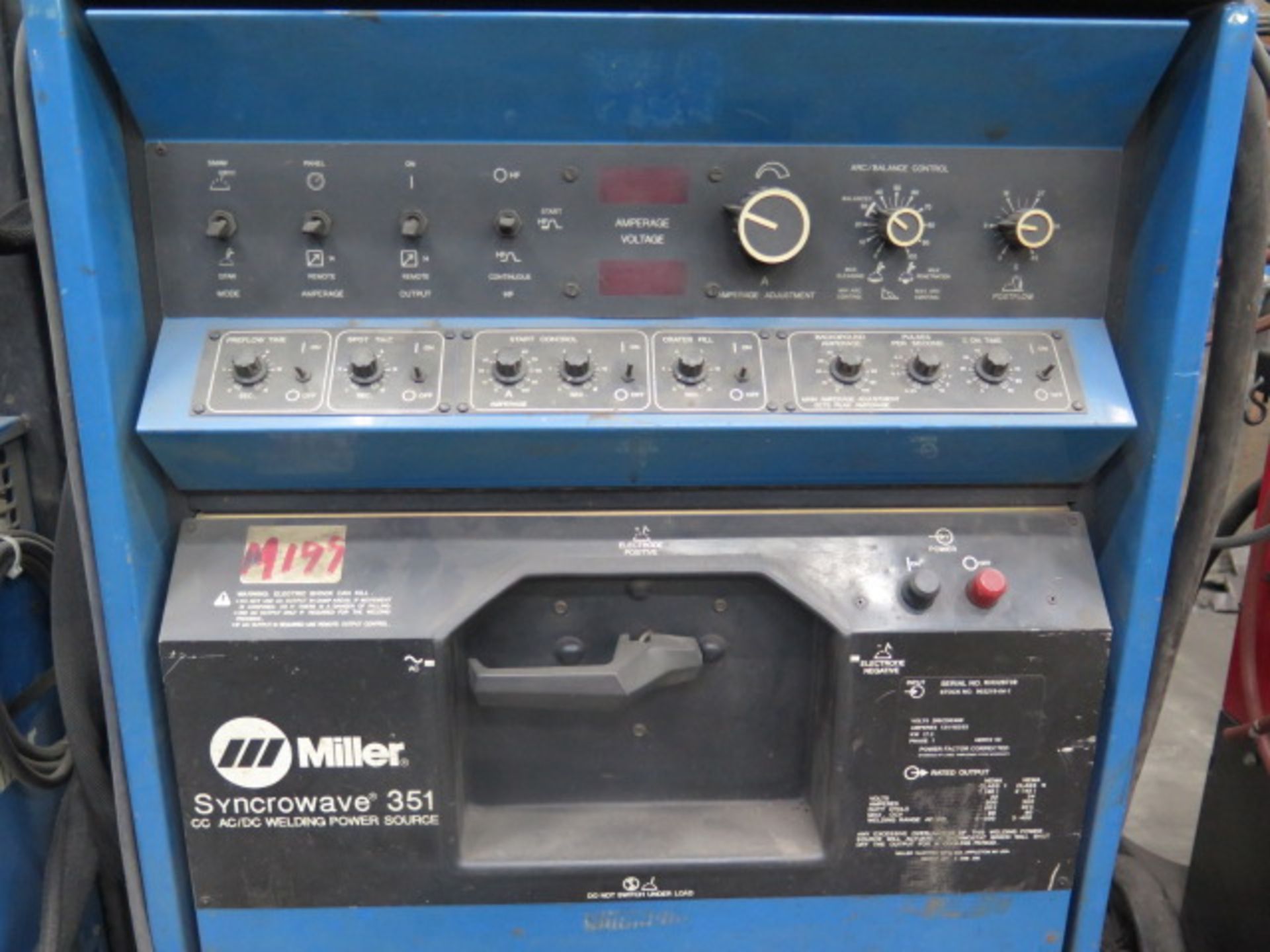 Miller Syncrowave 351 CC-AC/DC Arc Welding Poer Source w/ Miller Coolmate-V3 Cooler, SOLD AS IS - Image 4 of 9