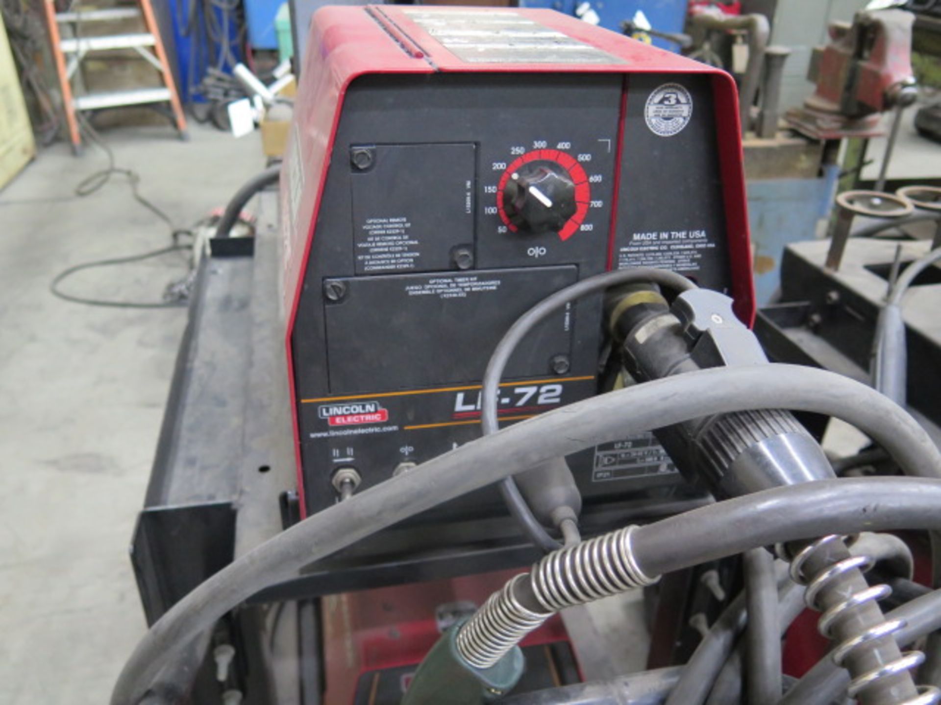 Lincoln Inertec V350 PRO Arc Welding Power Source w/ Lincoln LF-72 Wire Feeder, Cart (SOLD AS-IS - - Image 5 of 12