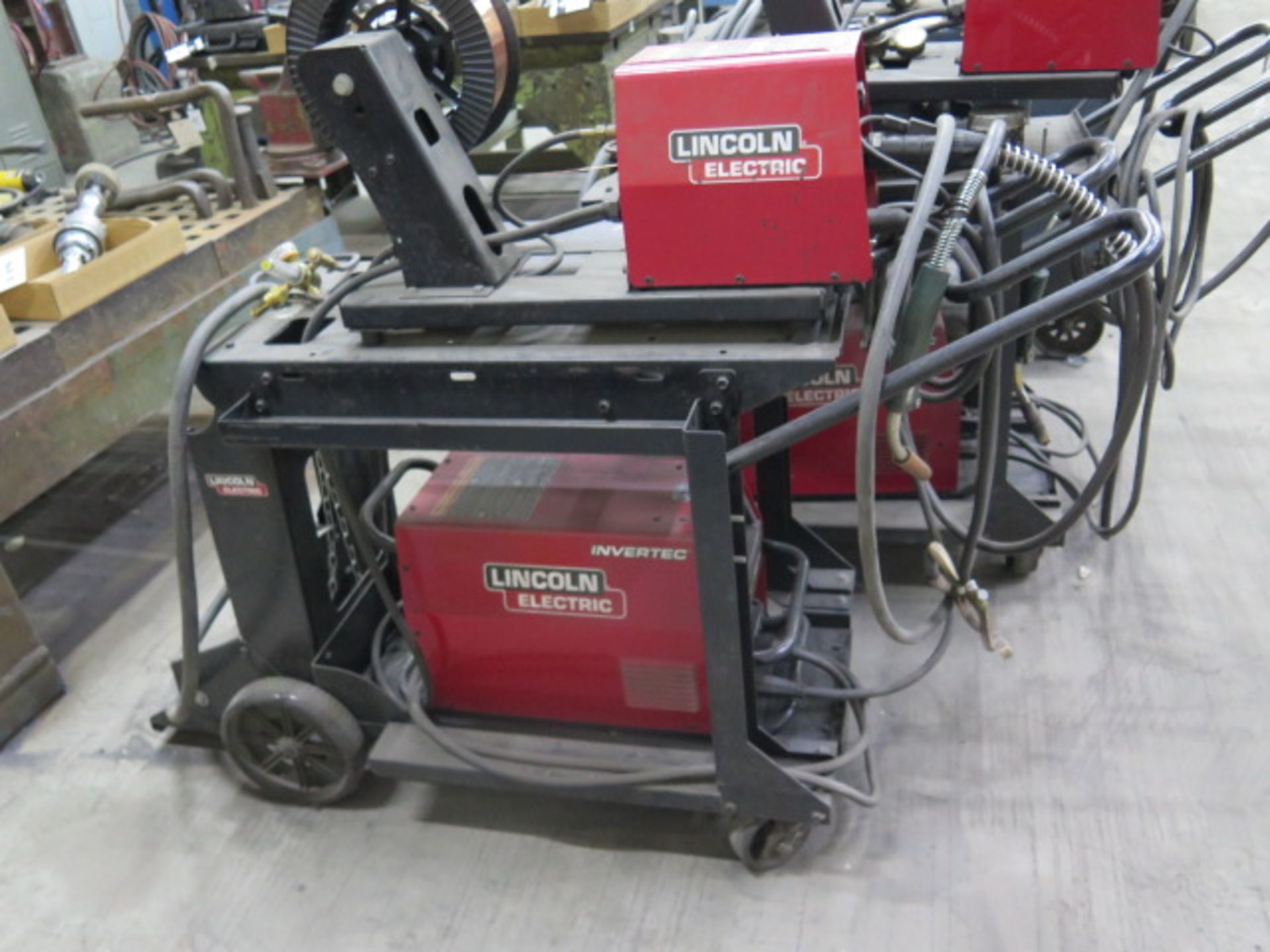 Lincoln Inertec V350 PRO Arc Welding Power Source w/ Lincoln LF-72 Wire Feeder, Cart (SOLD AS-IS - - Image 2 of 12