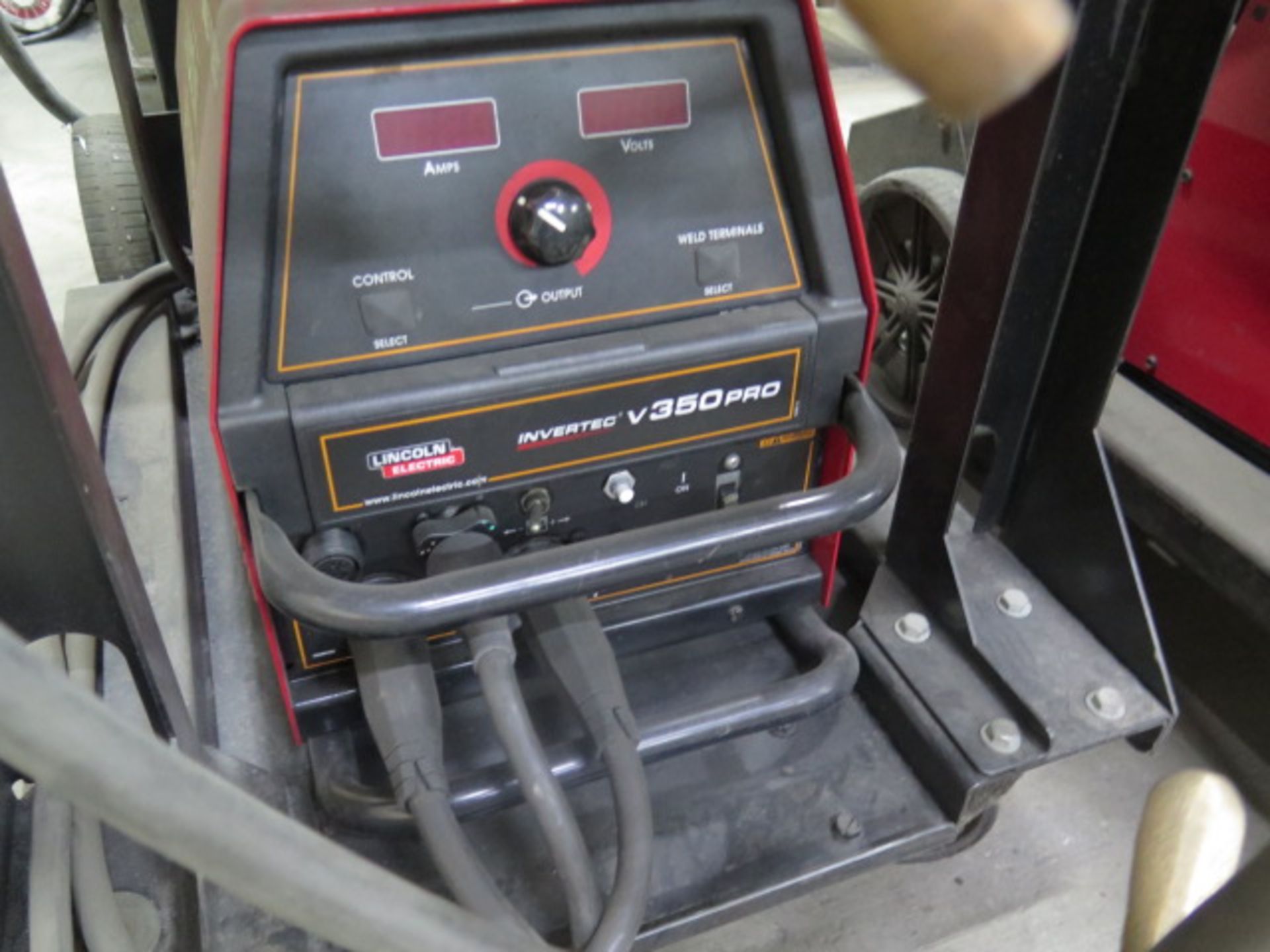 Lincoln Inertec V350 PRO Arc Welding Power Source w/ Lincoln LF-72 Wire Feeder, Cart (SOLD AS-IS - - Image 3 of 12