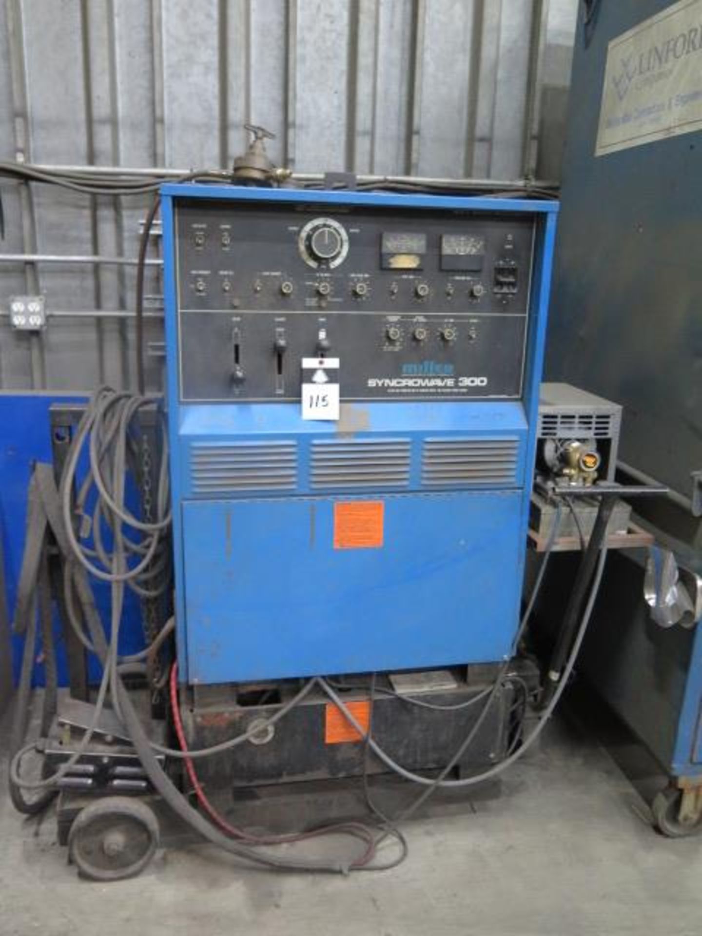 Miller Syncrowave 300 AC/DC Arc Welding Power Source w/ Weld-Tec Cooler, Cart (SOLD AS-IS - NO