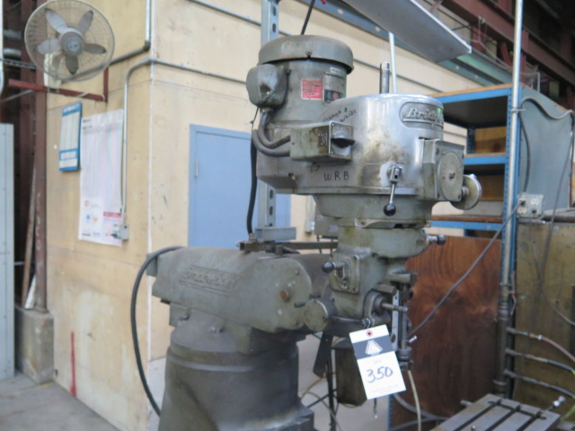 Bridgeport Vertical Mill s/n 201569 w/ Sony DRO, 2Hp Motor, 60-42” ial Change RPM, SOLD AS IS - Image 3 of 12