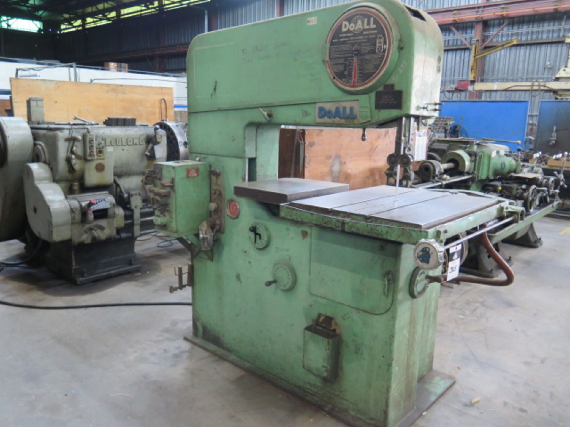DoAll 36-3 36” Vertical Band Saw s/n 53-56296 w/ Blade Welder, 6000 Dial FPM, SOLD AS IS