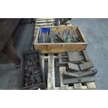 Pallet with Drills and 8 inch Vise (SOLD AS-IS - NO WARRANTY)