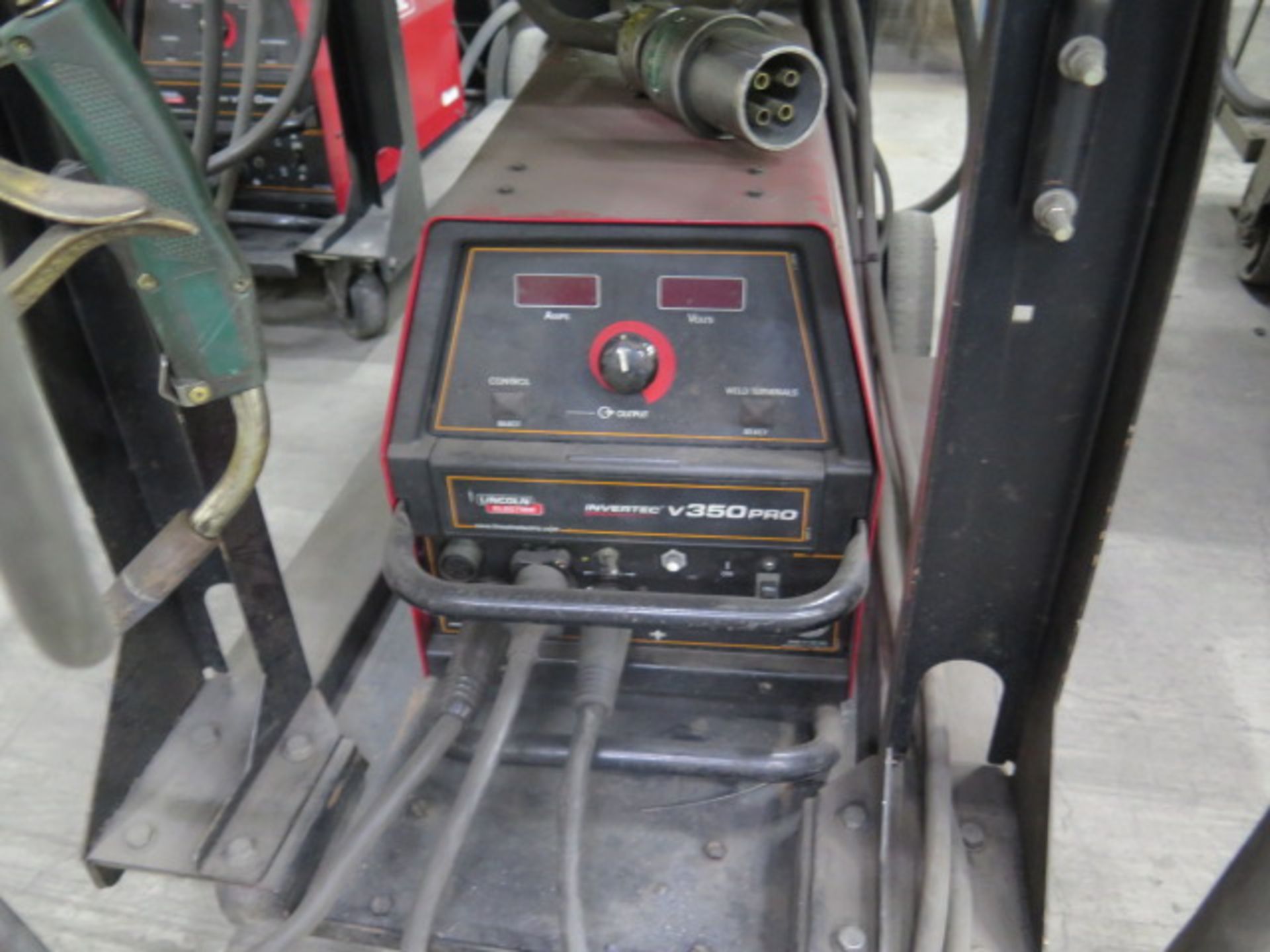 Lincoln Inertec V350 PRO Arc Welding Power Source w/ Lincoln LF-72 Wire Feeder, Cart (SOLD AS-IS - - Image 4 of 10