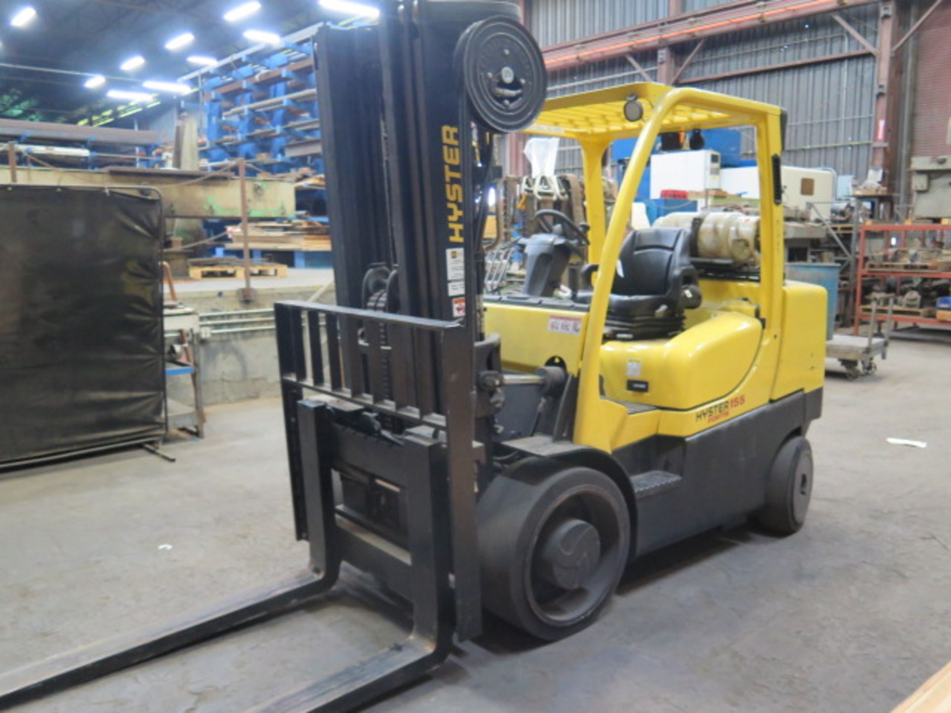 Hyster 155 Fortis S155FT 10,000 Lb Cap LPG Forklift s/n G024V038497 w/ 3-Stage Mast, SOLD AS IS