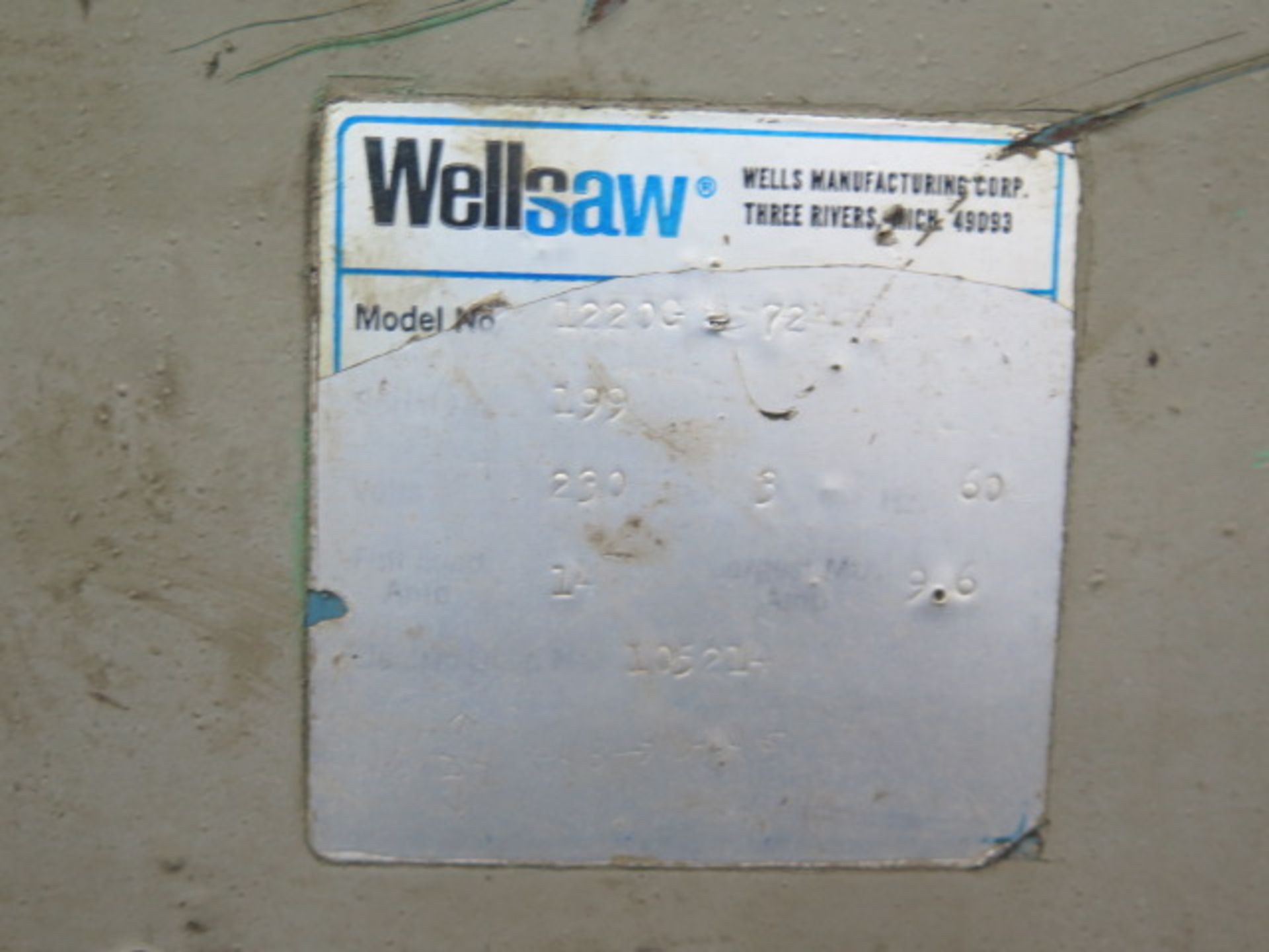 Wellsaw 1220G Special Purpose (Heat Exchanger Bundles Tube Saw) Hor Band Saw s/n 105214, SOLD AS IS - Image 13 of 13