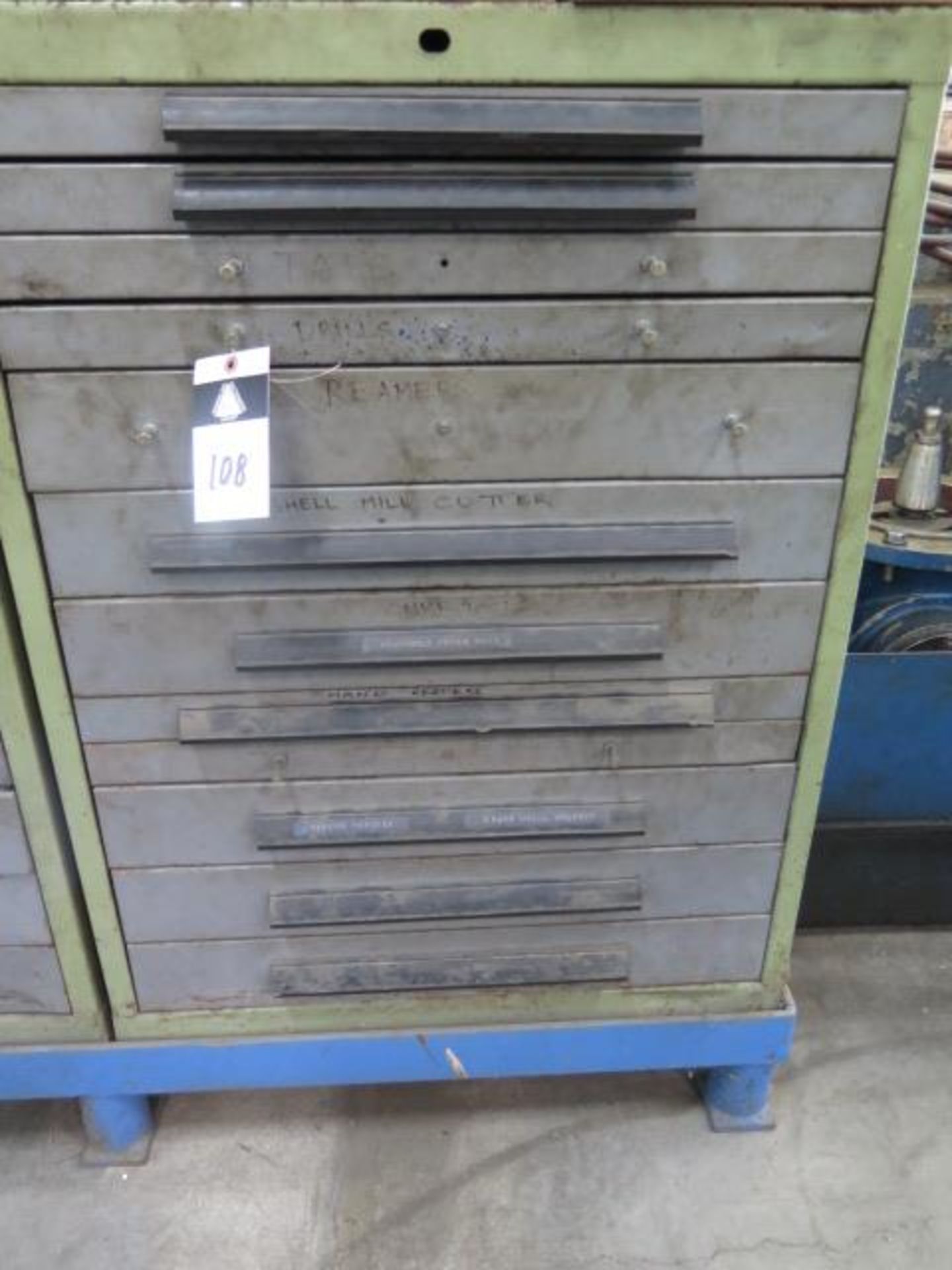 Bott 12-Drawer Tooling Cabinet w/ Endmills, Taps, Drills, Reamers, Spade Drill Bits (SOLD AS-IS - NO