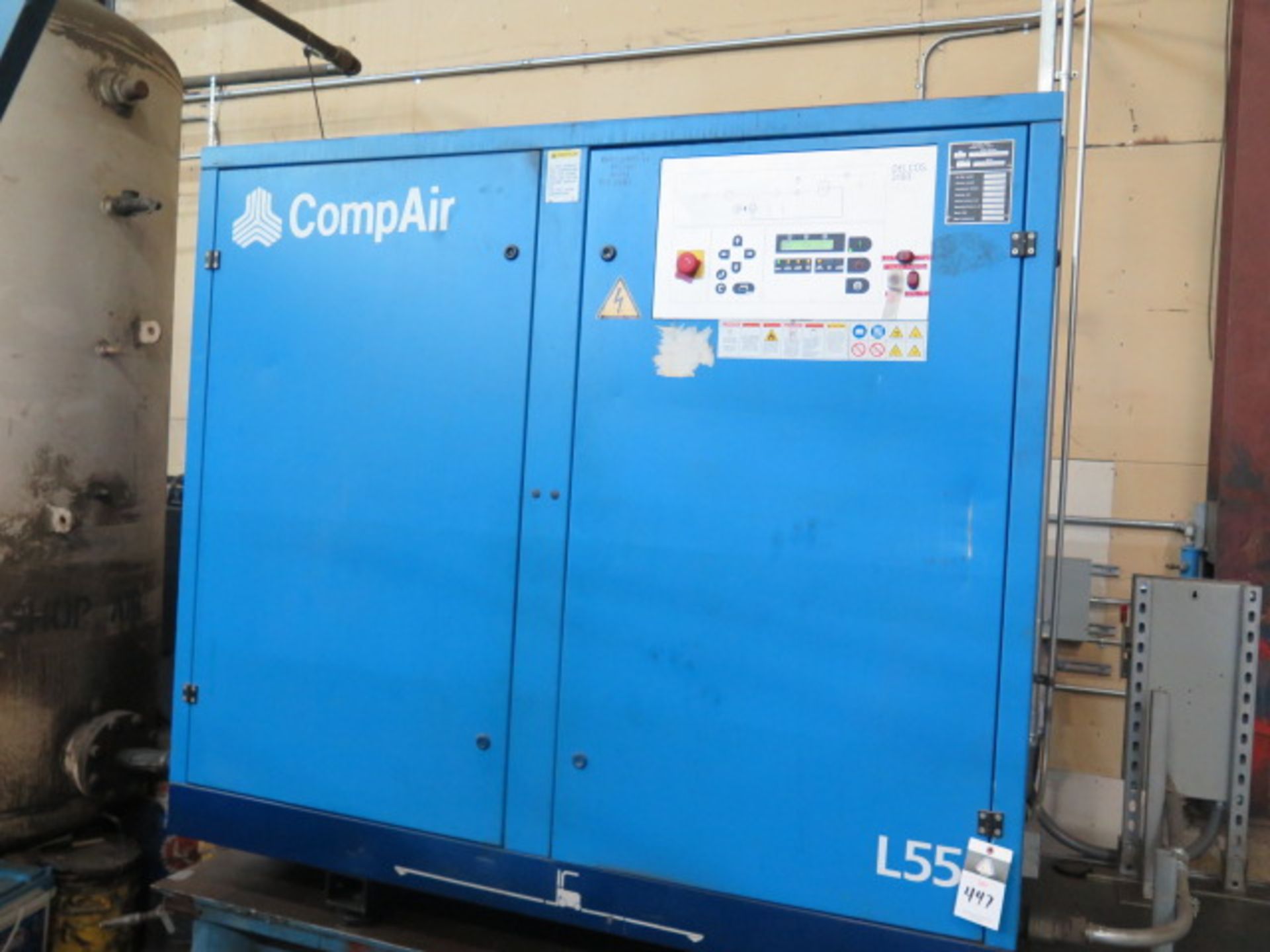2002 Compare L55 75Hp Rotary Air Compressor s/n 10214174 w/ 360 CFM @ 100 PSIG (SOLD AS-IS - NO - Image 2 of 8