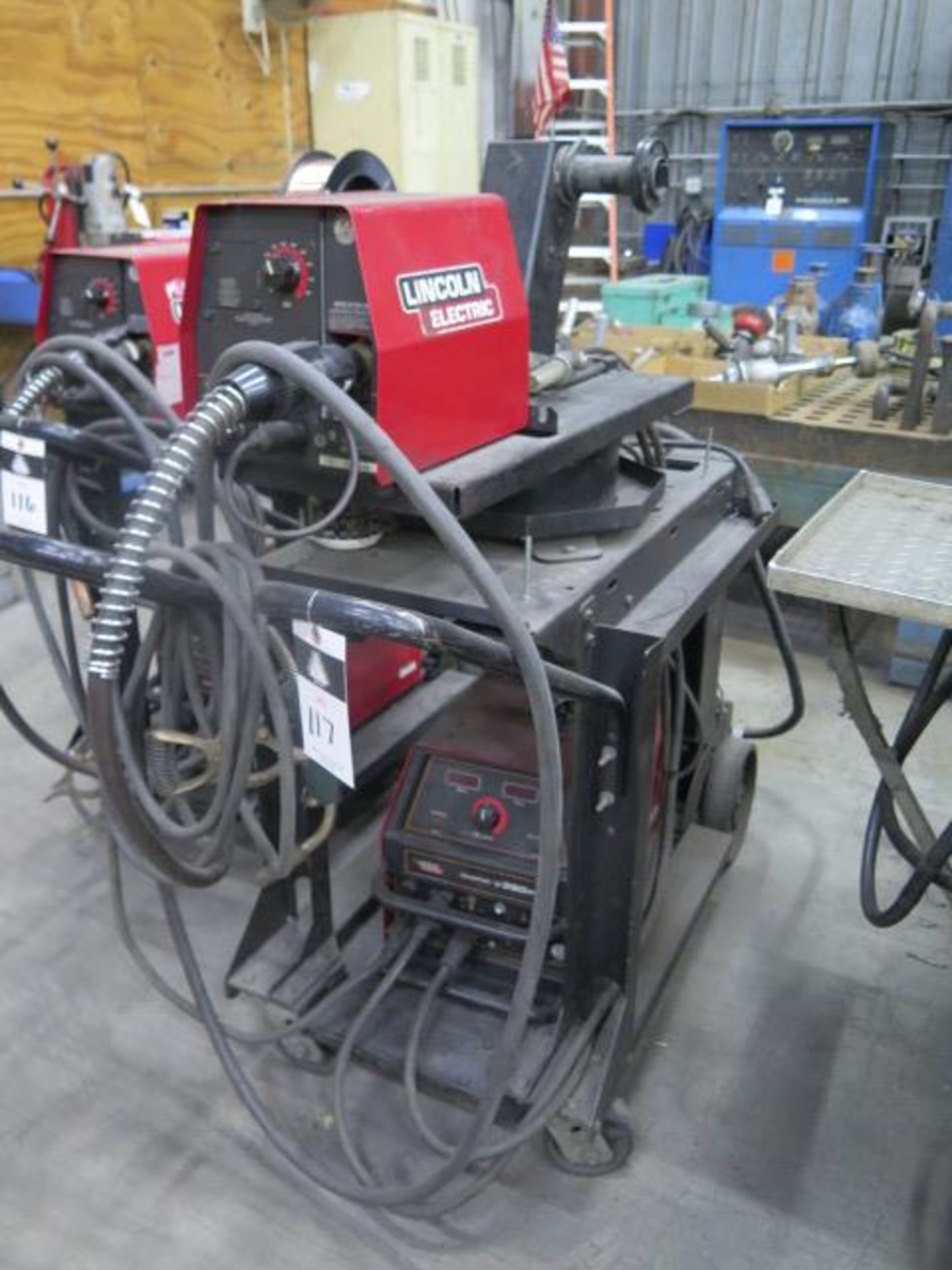 Lincoln Inertec V350 PRO Arc Welding Power Source w/ Lincoln LF-72 Wire Feeder, Cart (SOLD AS-IS -