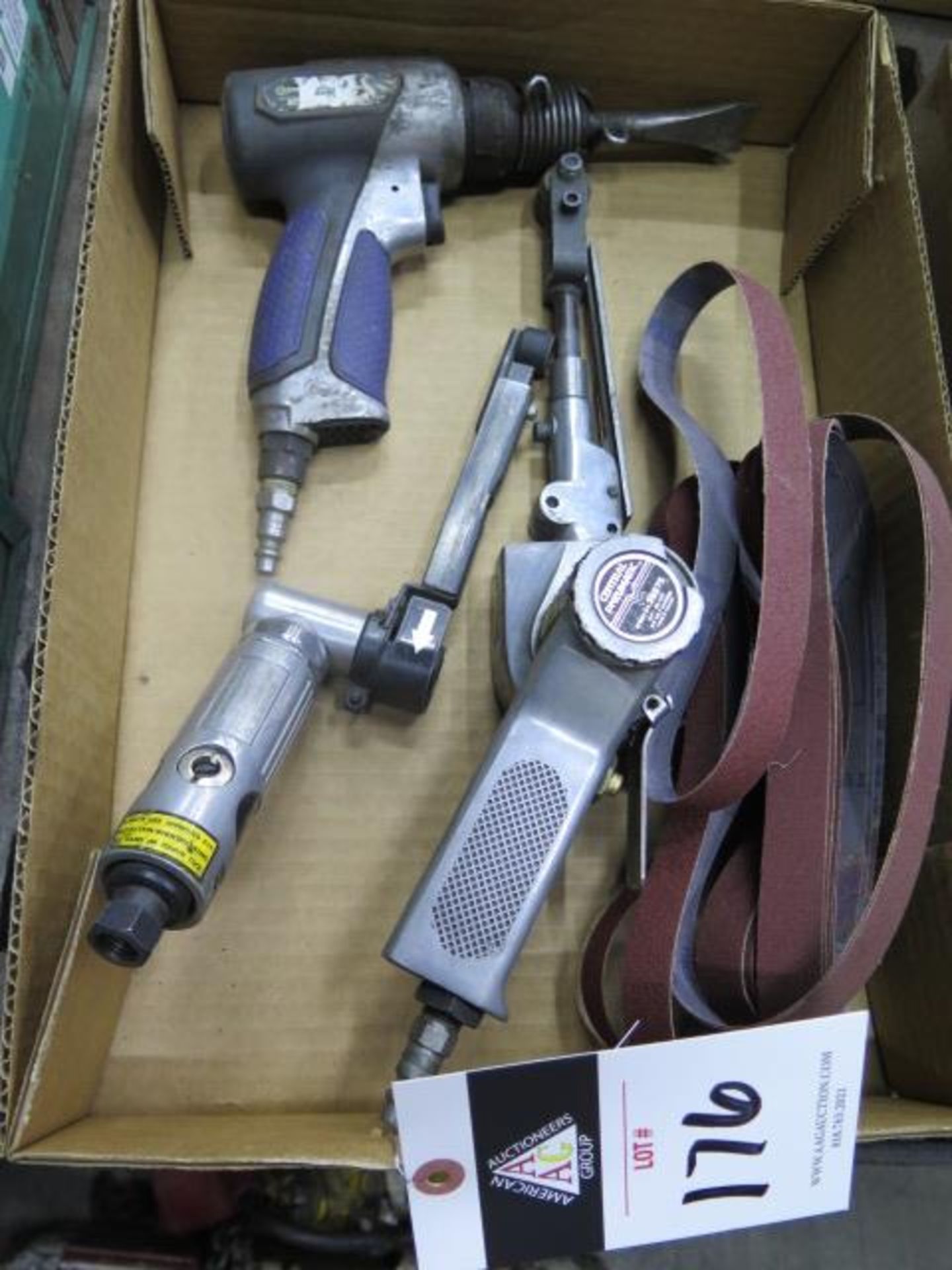 Pneumatic Belt Sanders and Chu=isel (3) (SOLD AS-IS - NO WARRANTY)