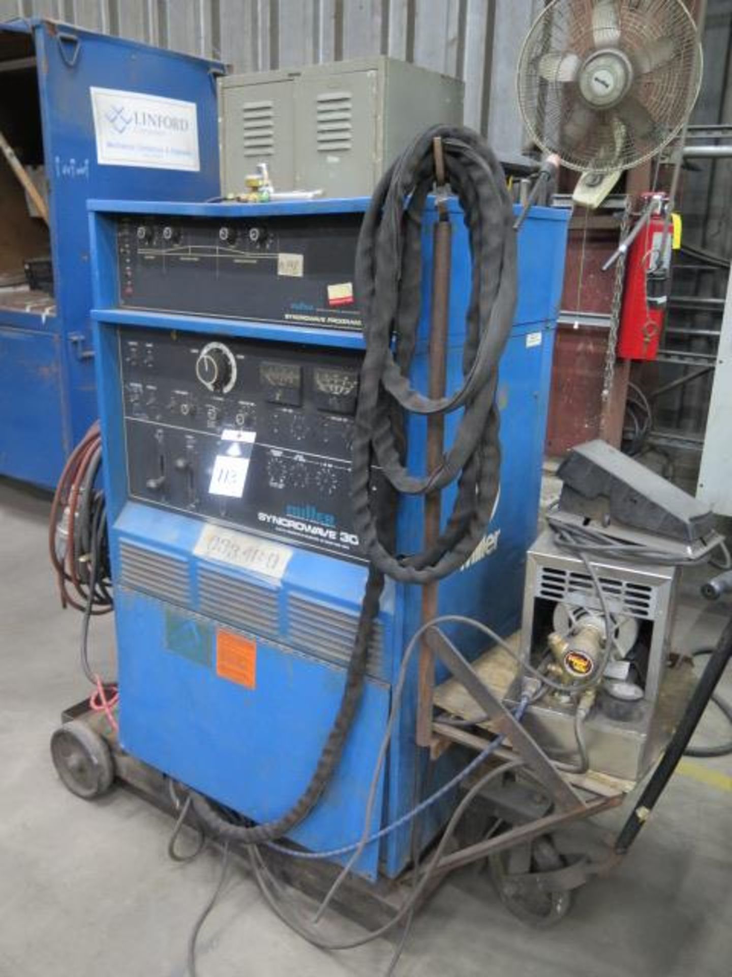 Miller Syncrowave 300 AC/DC Arc Welding Power Source w/ Weld-Tec Cooler, Cart (SOLD AS-IS - NO - Image 2 of 10