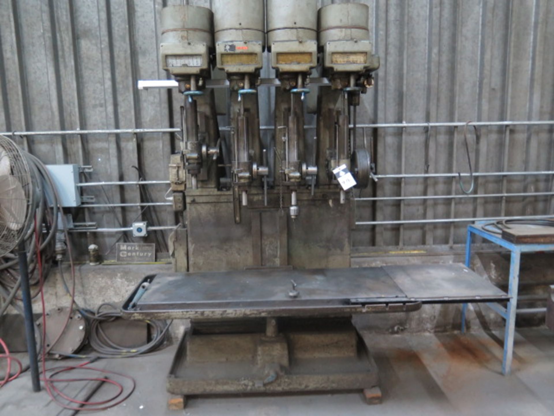 Leland-Gifford 4-Head Gang Drill Press w/ No. 2 Drill Heads, 20” x 56” Table (SOLD AS-IS - NO