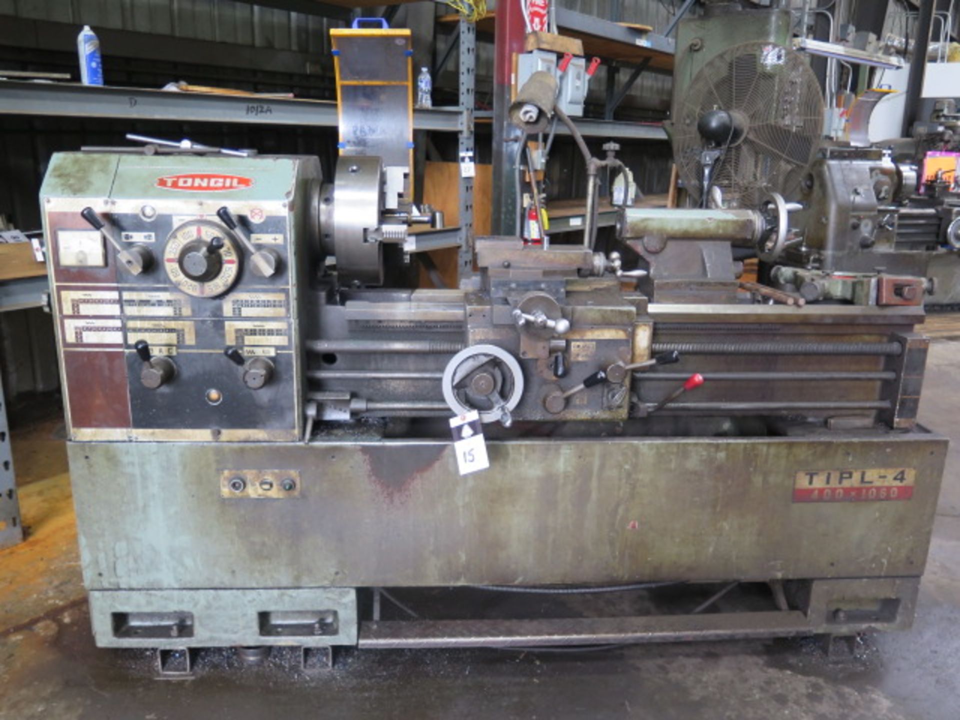 Tongil TIPL-4 15” x 42” Geared Head Gap Bed Lathe w/ 60-1500 RPM, Inch/mm Threading, SOLD AS IS