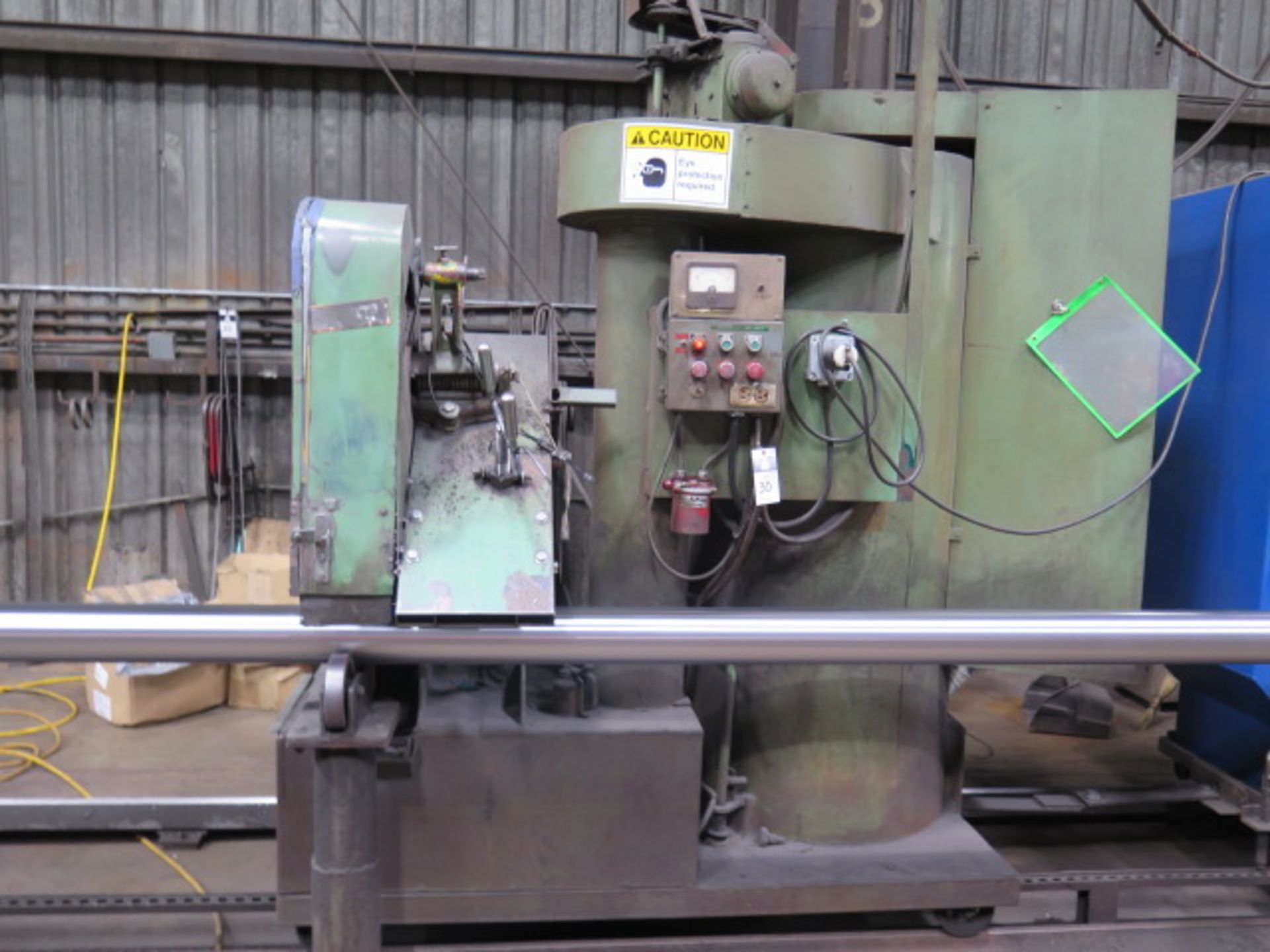 Custom Pipe Grinding Machine w/ 4” Belt Sander, Power Rotational Feed, Approx 60’ Length, SOLD AS-IS