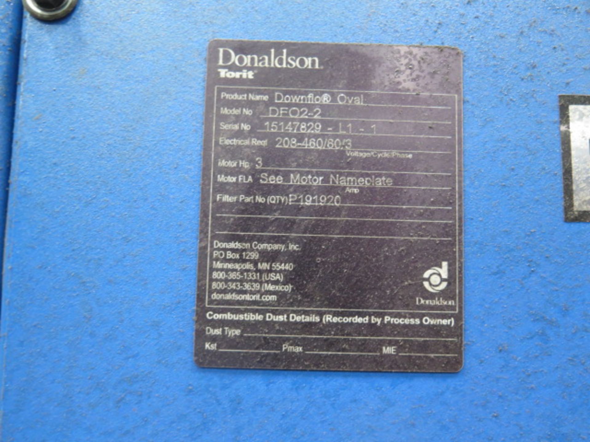 Donaldson Torit DF02-2 Down Flo Dust Collector s/n 15147829-L1-1, SOLD AS-IS - NO WARRANTY) - Image 7 of 7