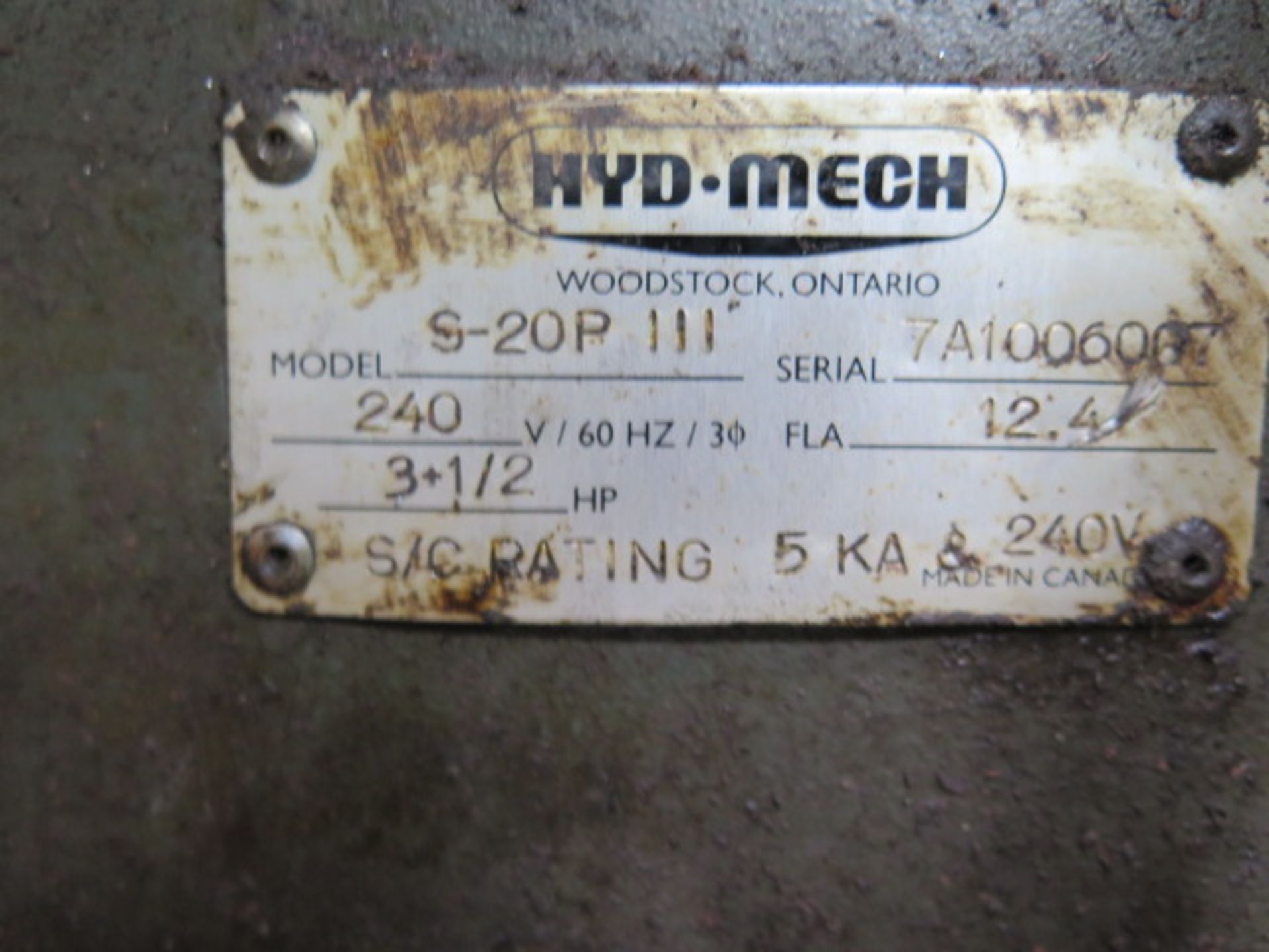 Hyd-Mech S-20P Series III 13” Horizontal Band Saw w/ Hyd-Mech Controls, Hyd Clamping, SOLD AS IS - Bild 11 aus 11