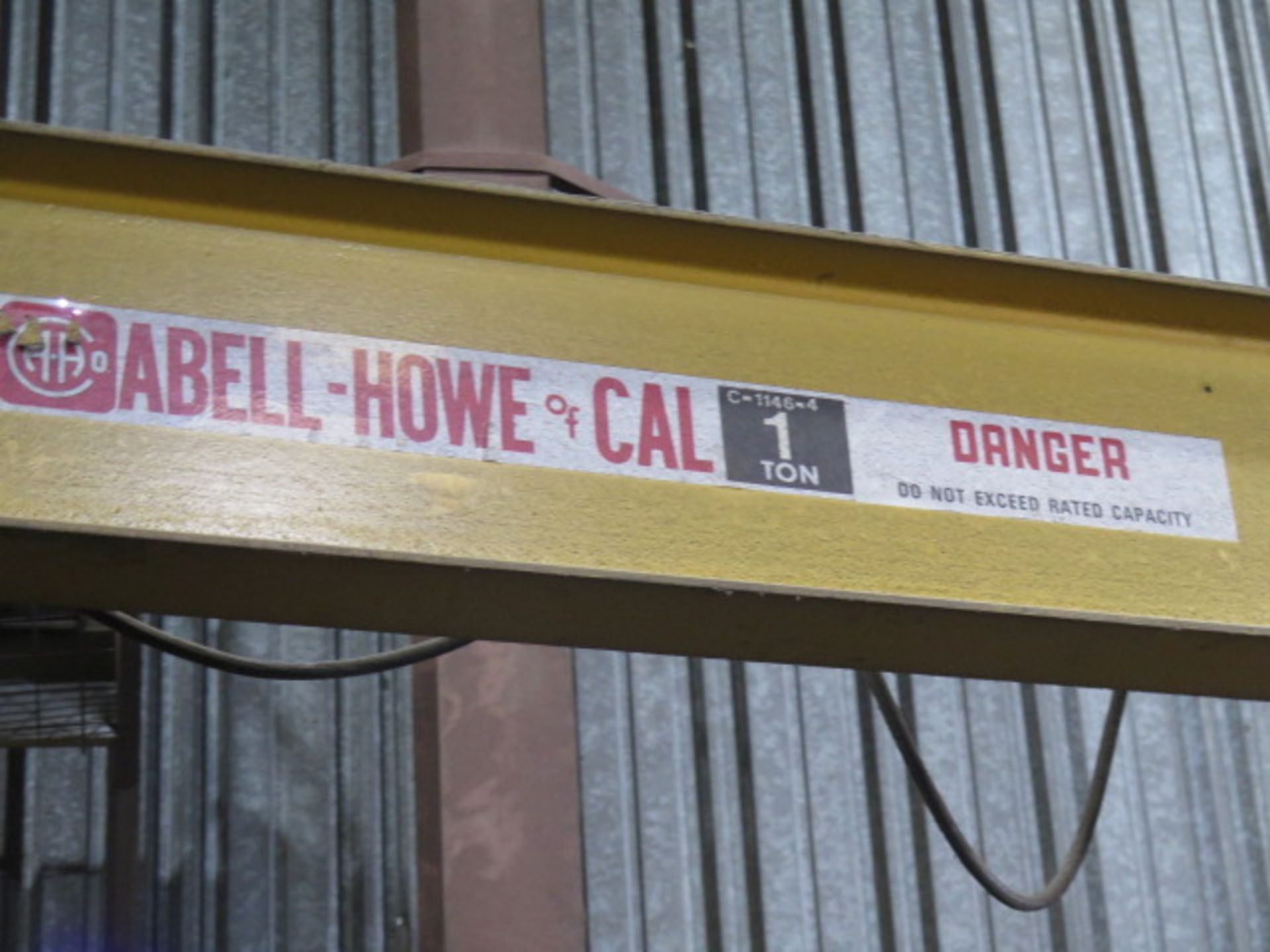 Abell-Howe 1 Ton Floor Mounted Jib Crane w/ Electric Hoist (SOLD AS-IS - NO WARRANTY) - Image 9 of 9