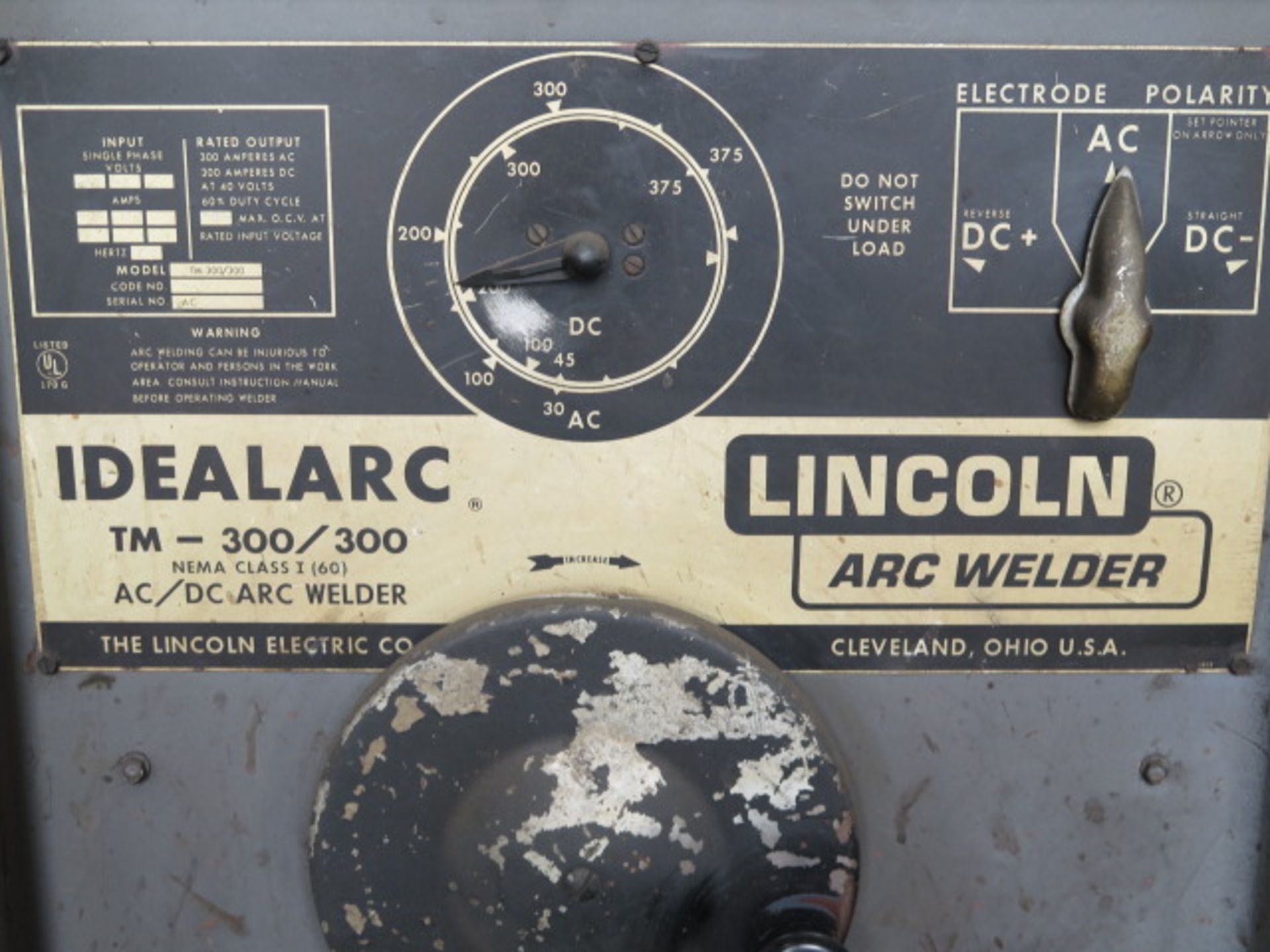 Lincoln Idealarc TM=300/300 AC/DC Arc Welding Power Source (SOLD AS-IS - NO WARRANTY) - Image 4 of 9