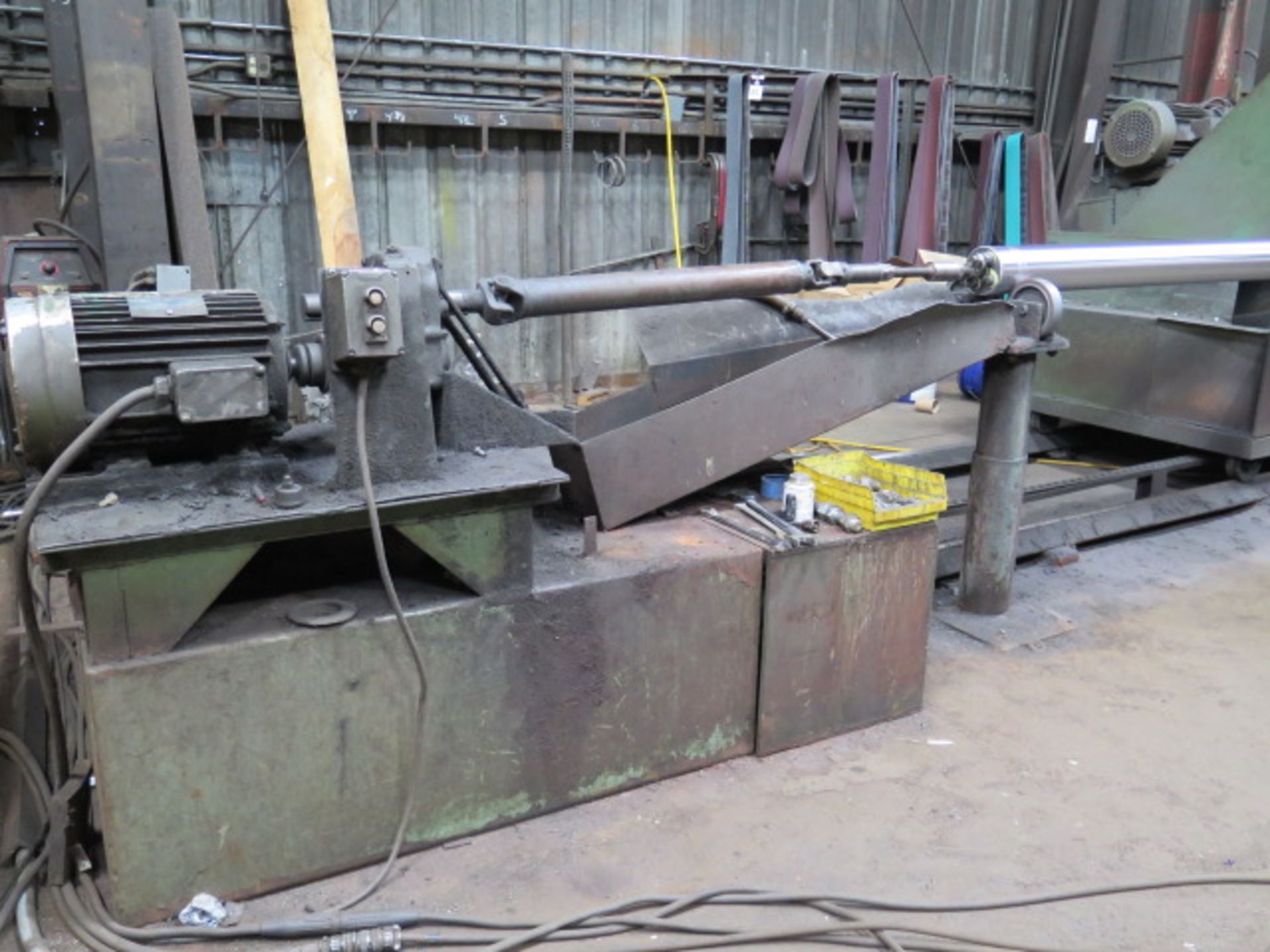Custom Pipe Grinding Machine w/ 4” Belt Sander, Power Rotational Feed, Approx 60’ Length, SOLD AS-IS - Image 10 of 12