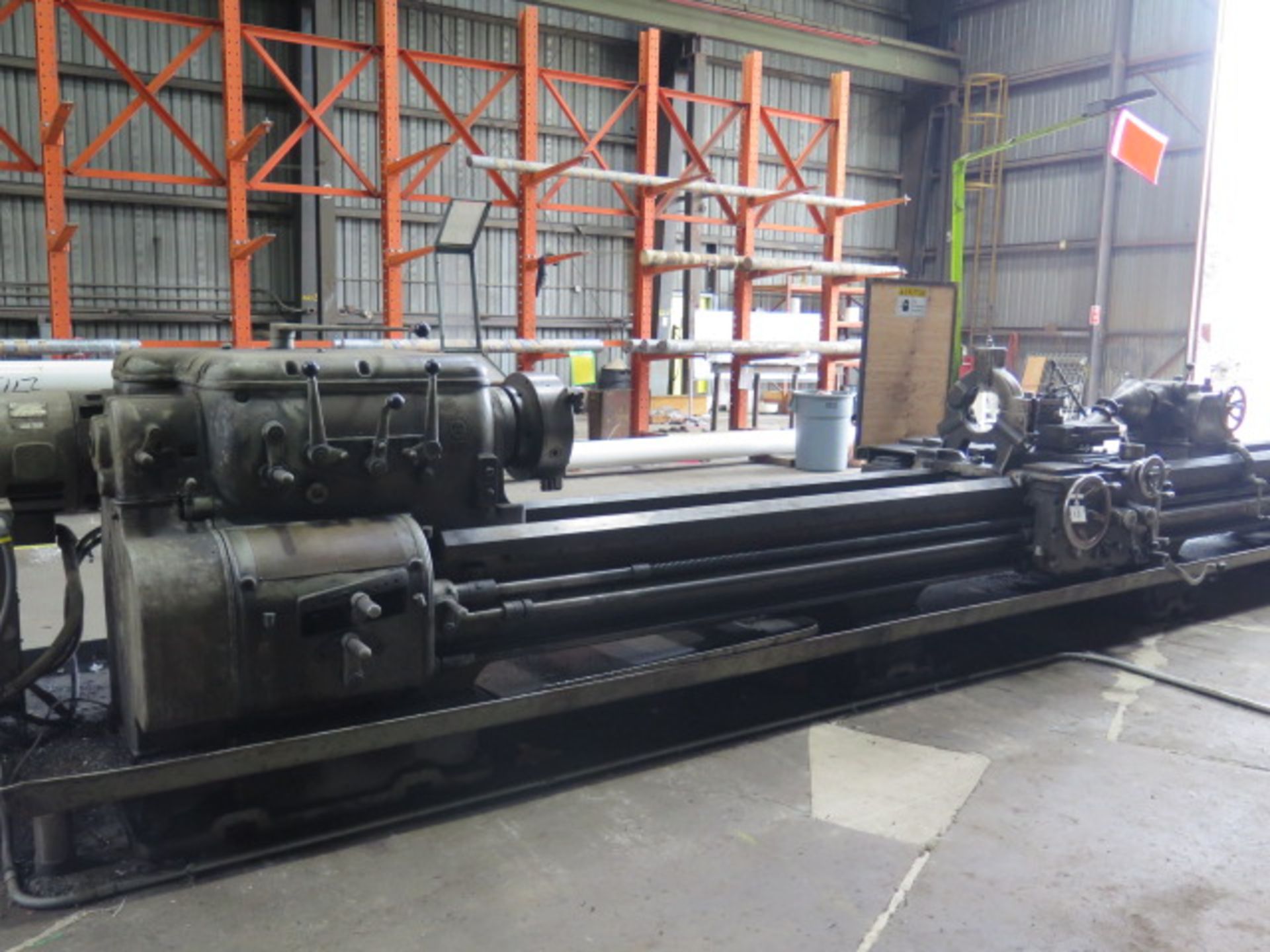 Axelson 25 28” x 216” Geared Head Lathe w/ 24’ Bed, 8-555 RPM,Taper Attachment, Tailstock,SOLD AS IS