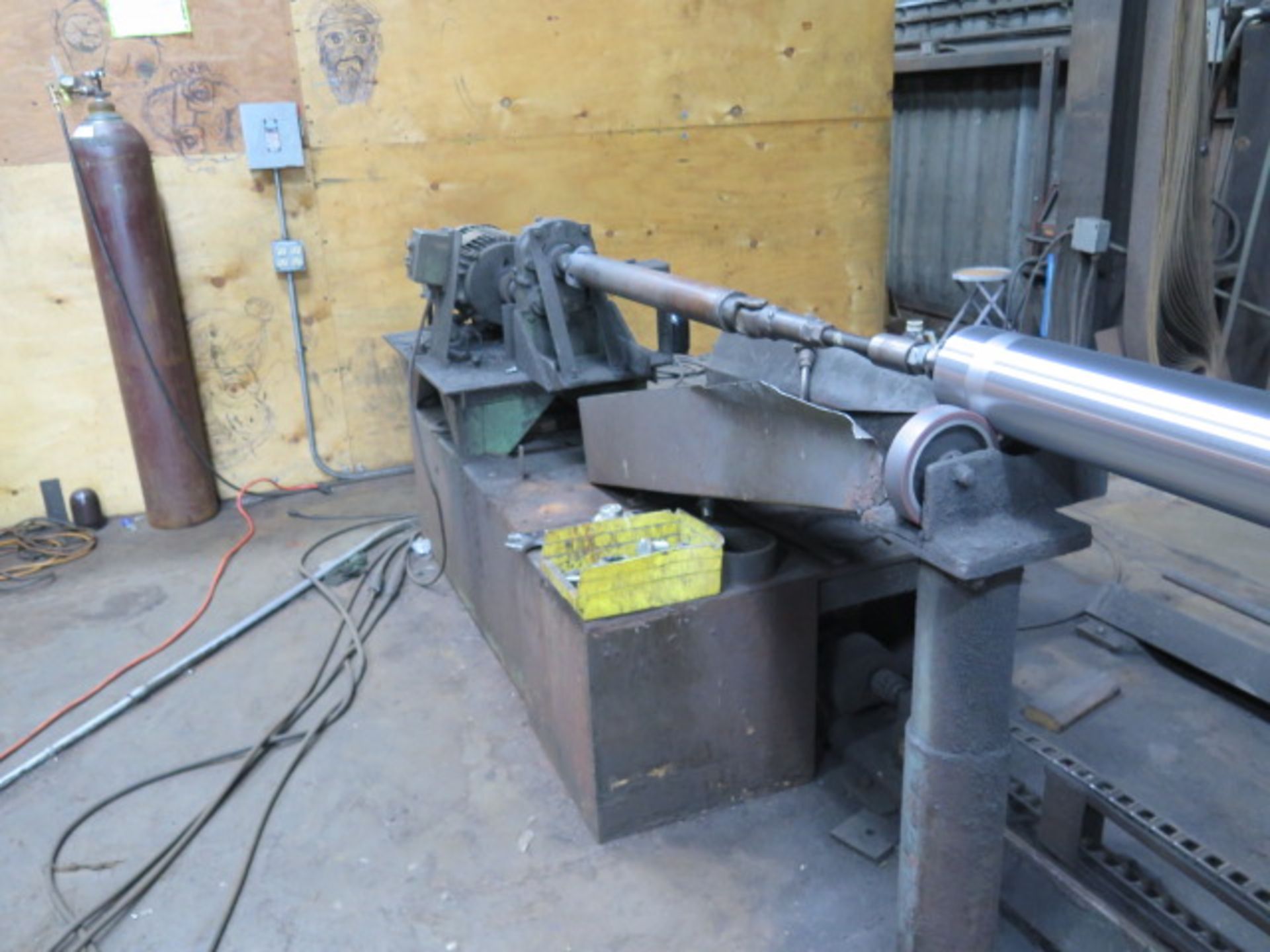 Custom Pipe Grinding Machine w/ 4” Belt Sander, Power Rotational Feed, Approx 60’ Length, SOLD AS-IS - Image 9 of 12