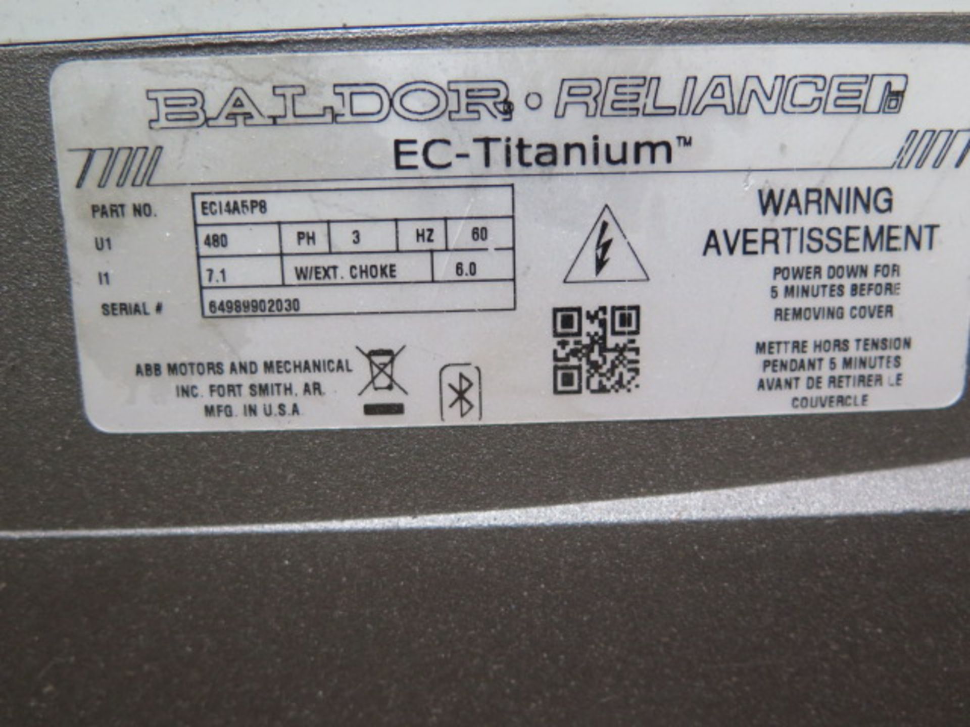 Baldor-Reliance EC-Titanium Series 5Hp Elec Motor w/ Allen Bradley Motor Controller 480V,SOLD AS IS - Image 8 of 8
