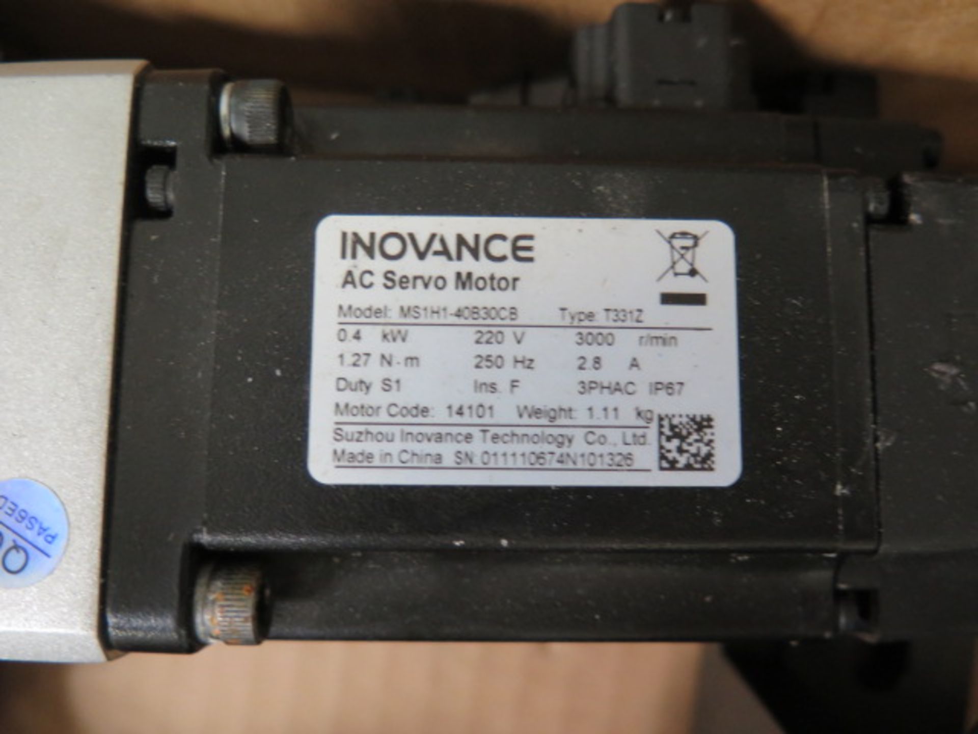 Inovance Type MS1H1-40B30CB 0.4kW AC Servo Motors (3) (SOLD AS-IS - NO WARRANTY) - Image 5 of 5