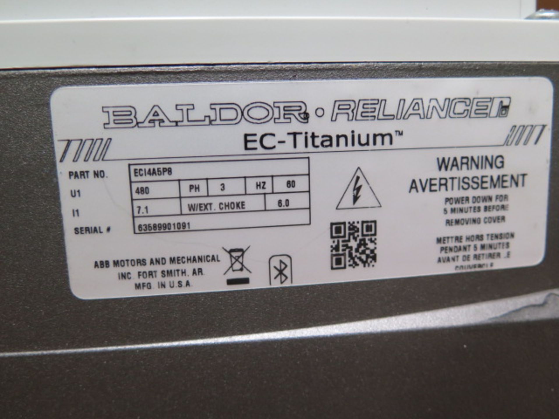 Baldor-Reliance EC-Titanium Series 5Hp Elec Motor w/ Allen Bradley Motor Controller 480V,SOLD AS IS - Image 7 of 7